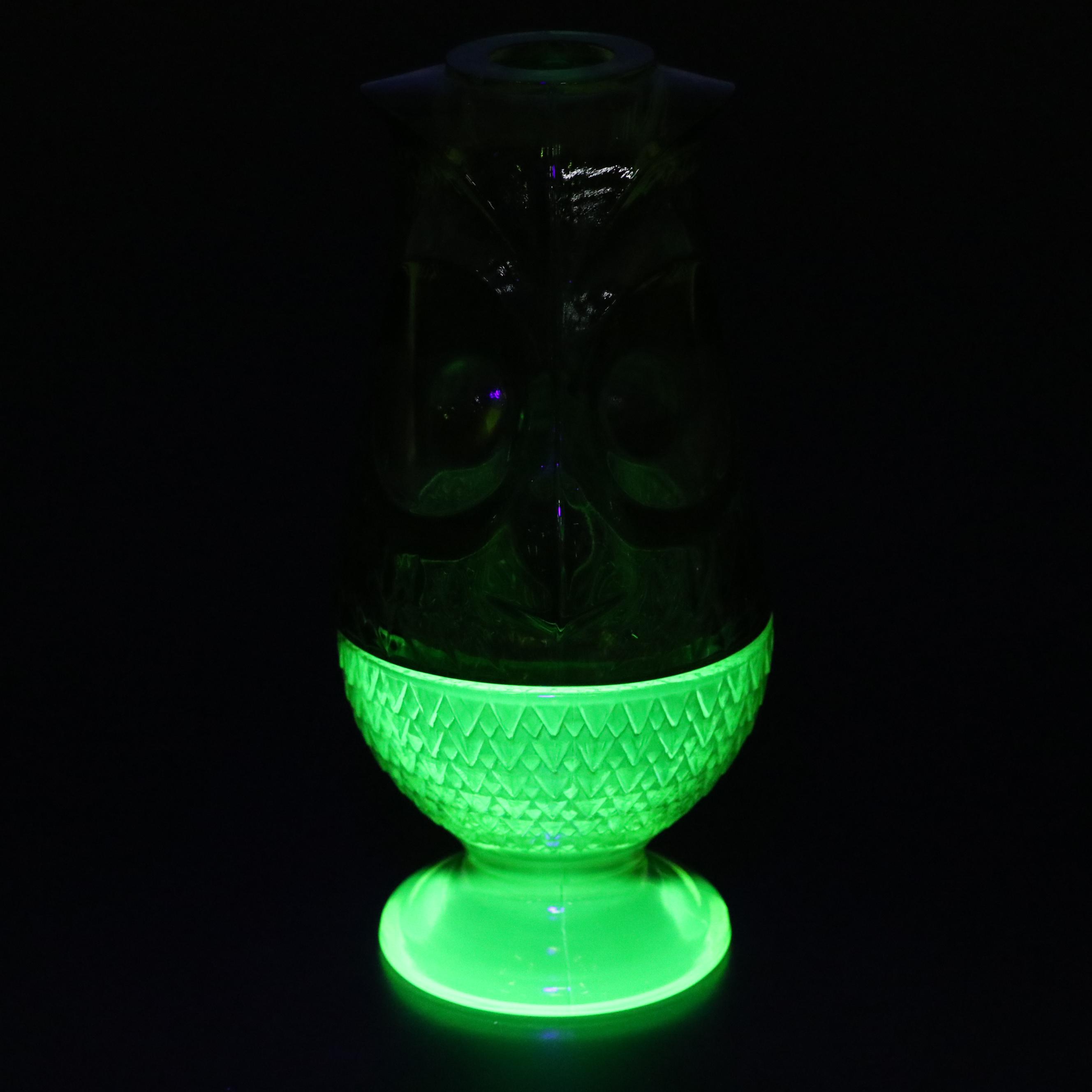 Viking Glass Owl Orange and Green Glass Candle Fairy Lamps