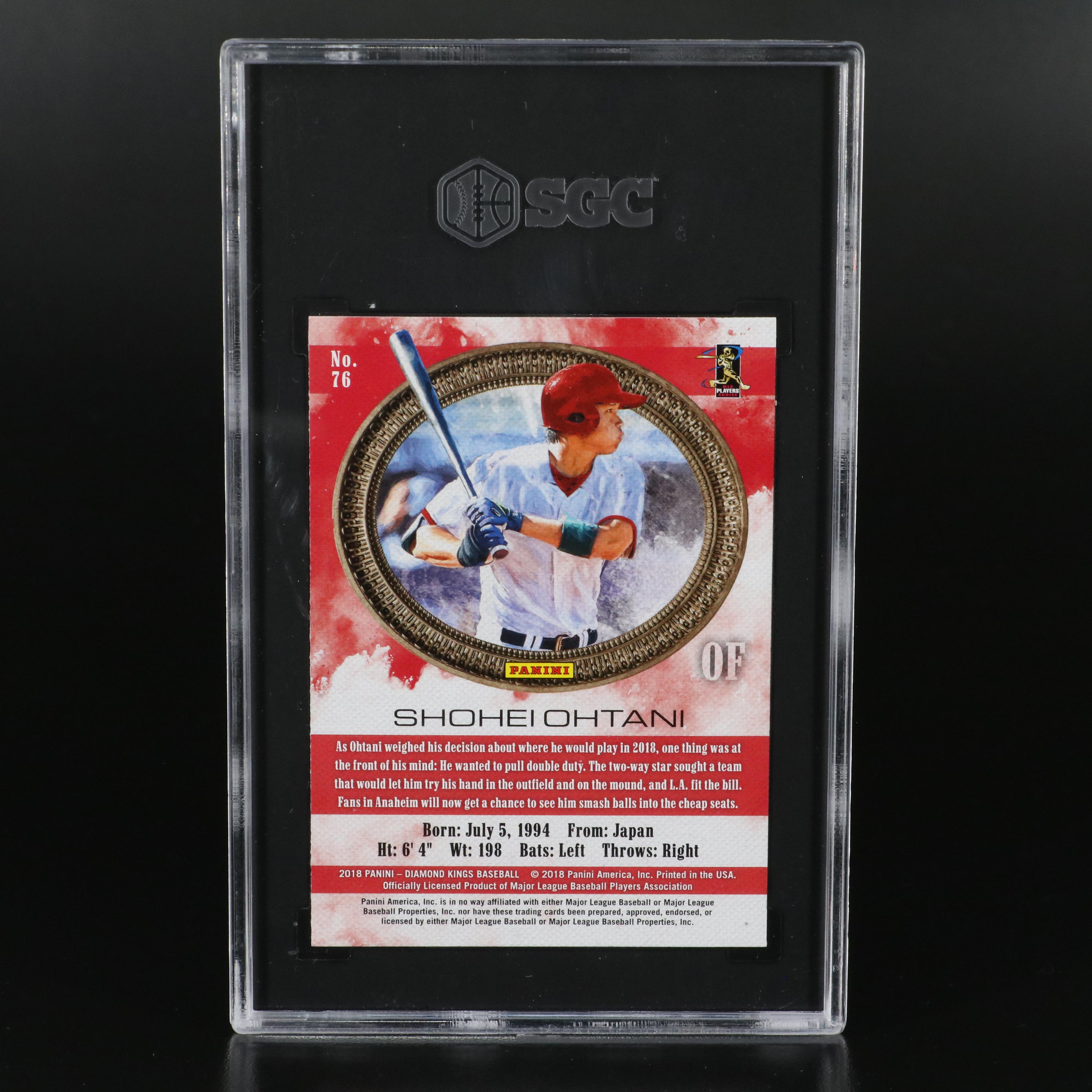 2018 Diamond Kings Shohei Ohtani Rookie Baseball Card Graded SGC 10