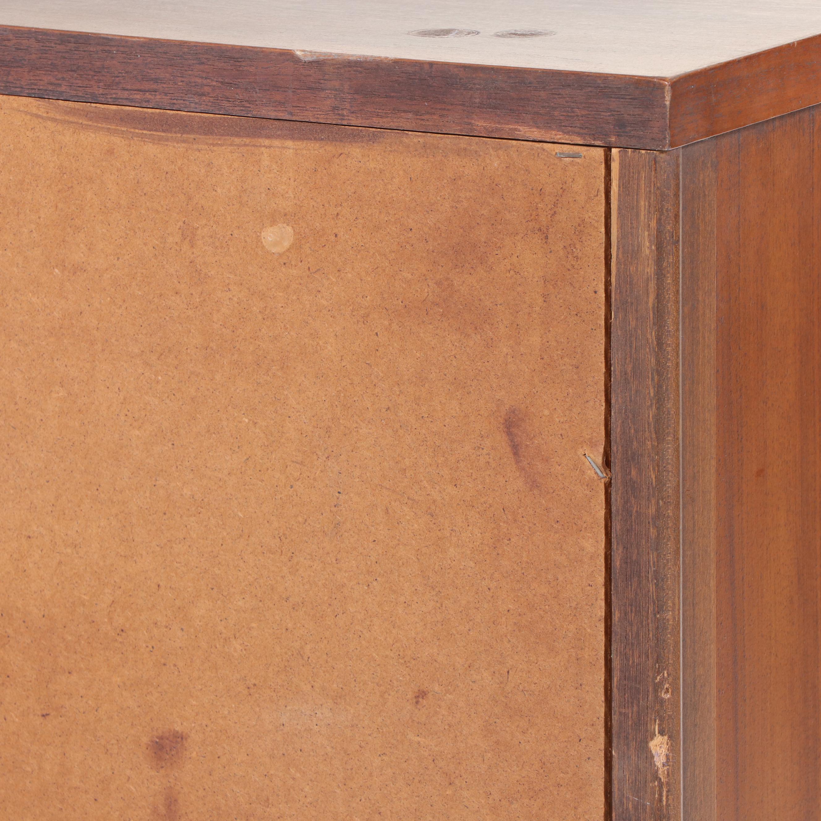 Kent Coffey "Perspecta" Walnut, Rosewood, and Ash Five-Drawer Chest