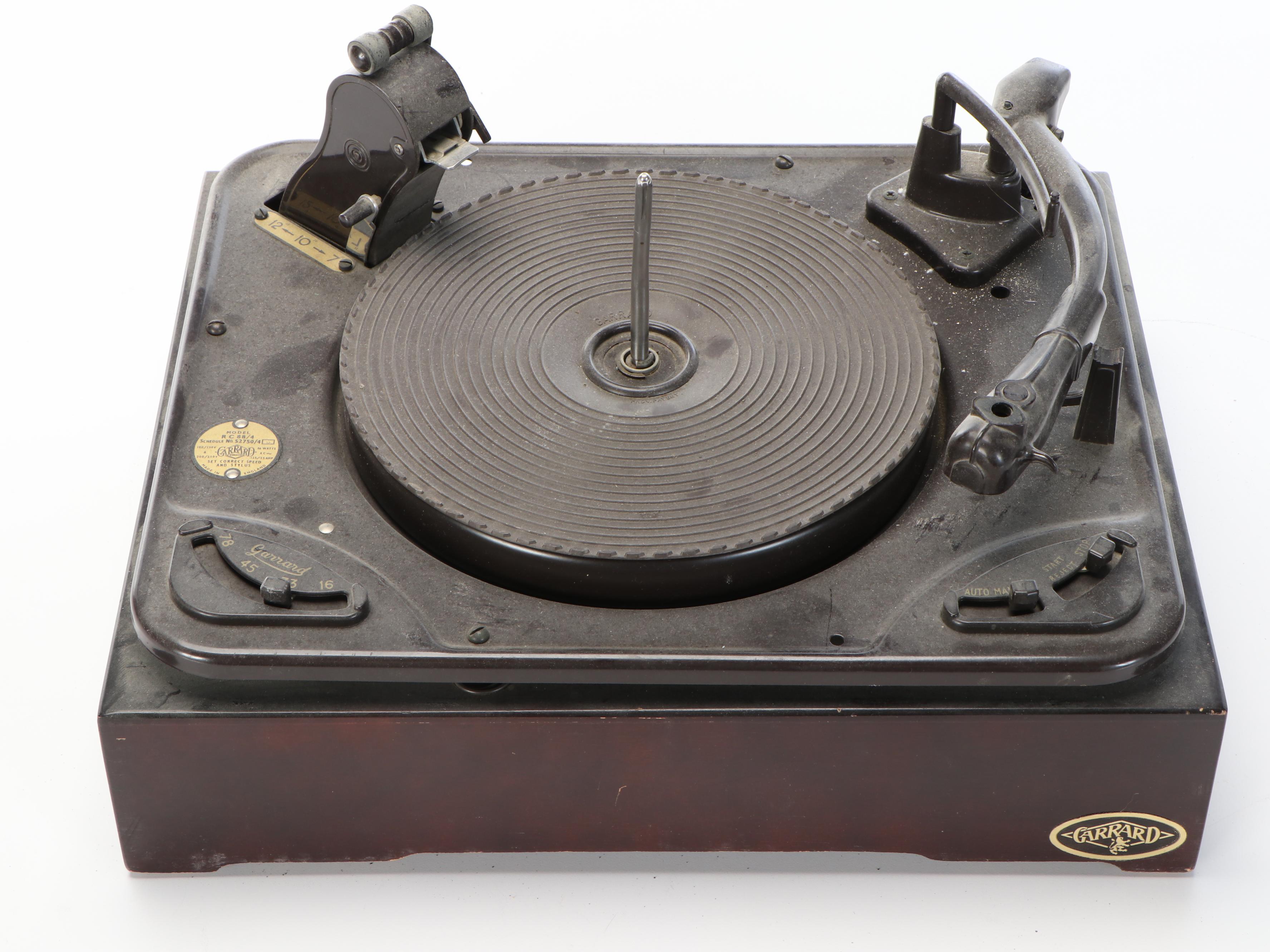 Garrard RC88 4-Speed Turntable with Heathkit WA-P2 Preamplifier