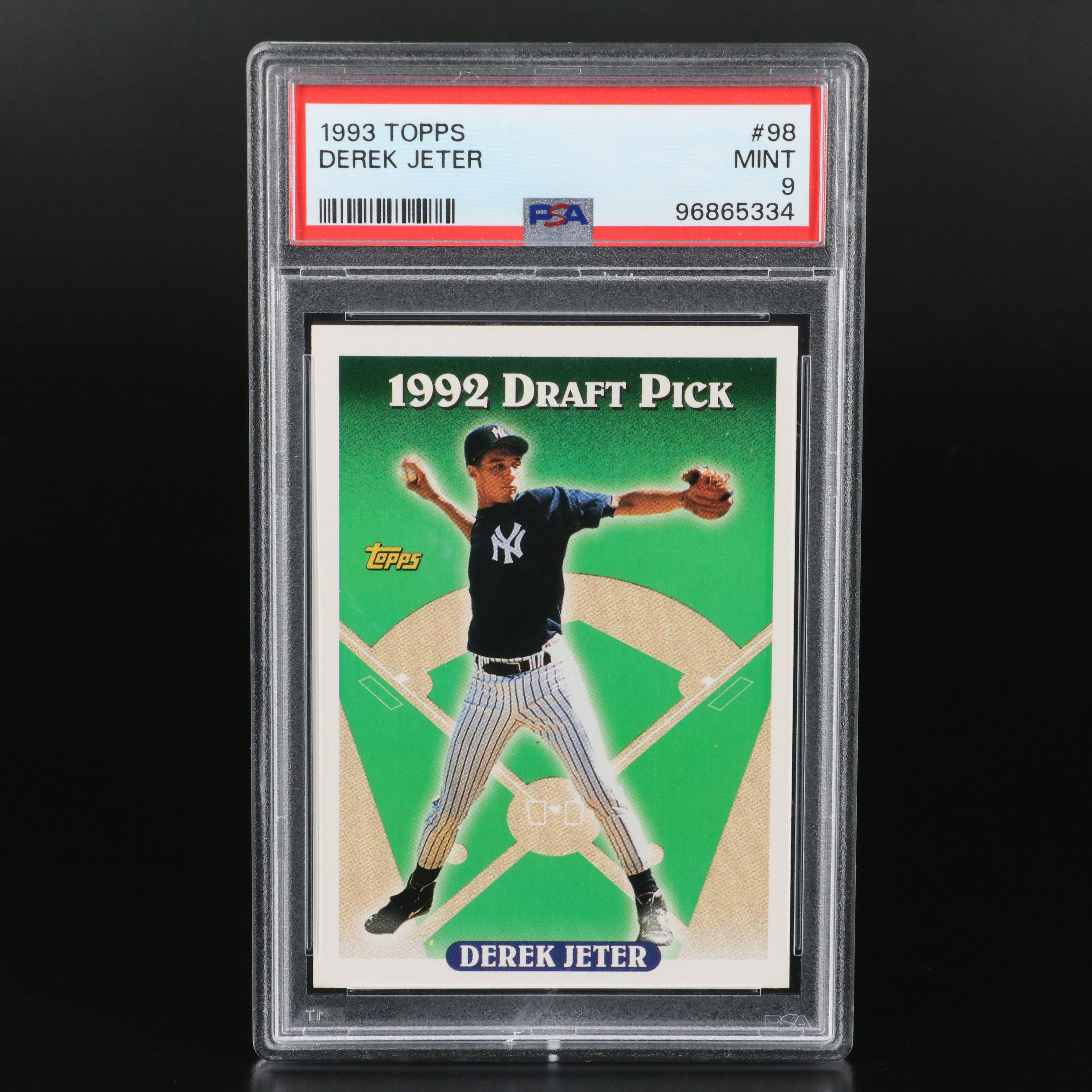 1993 Topps Derek Jeter New York Yankees Rookie Baseball Card Graded PSA 9