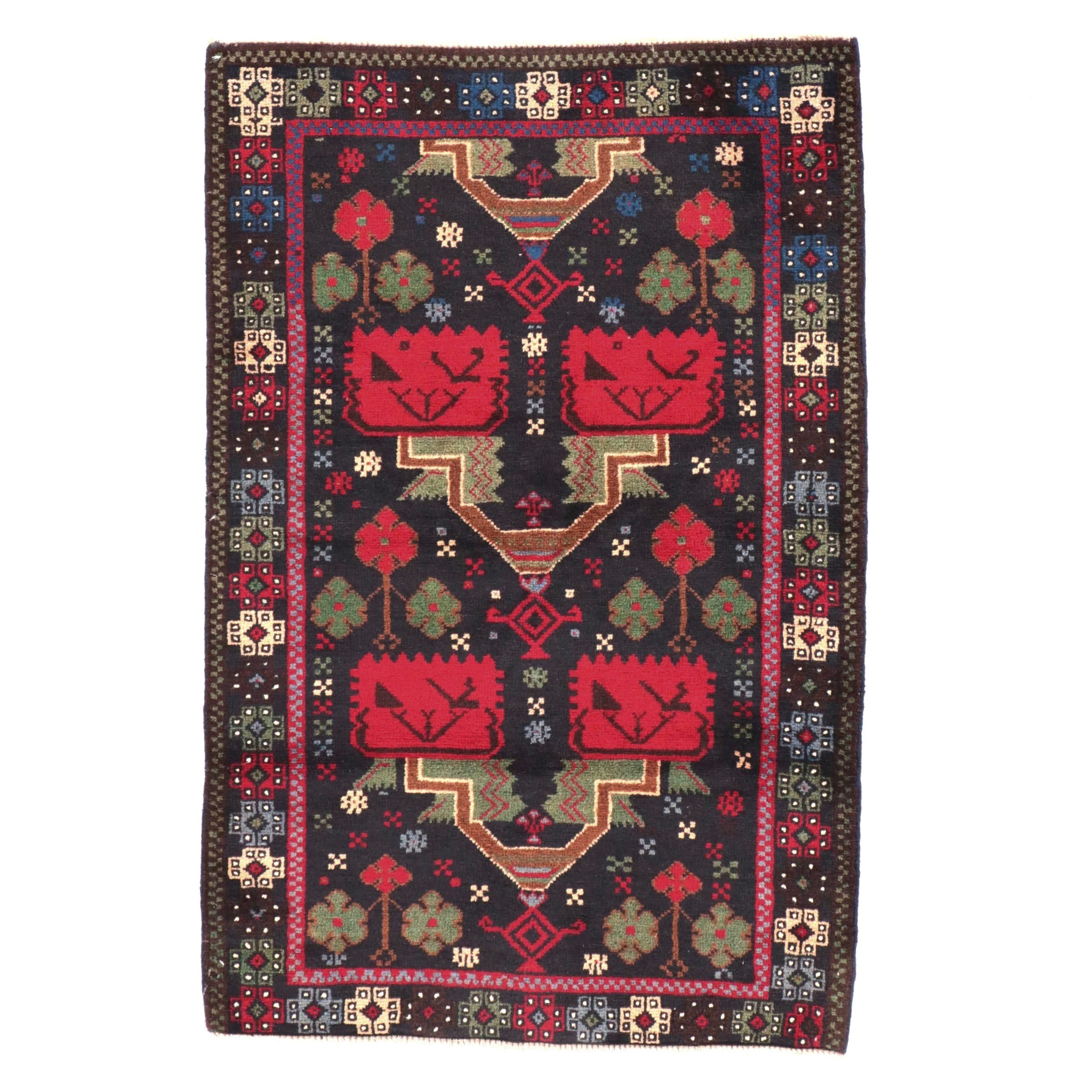 2'11 x 4'7 Hand-Knotted Afghan Baluch Accent Rug