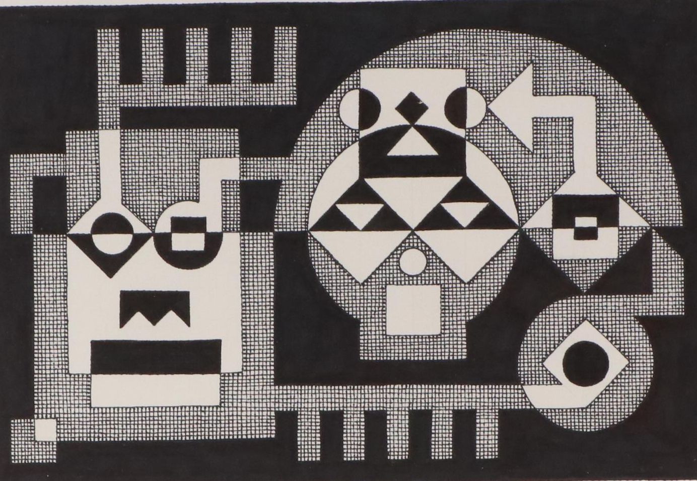 Jerry Quinton Kellems Figural Stylized Ink Drawing, 2005