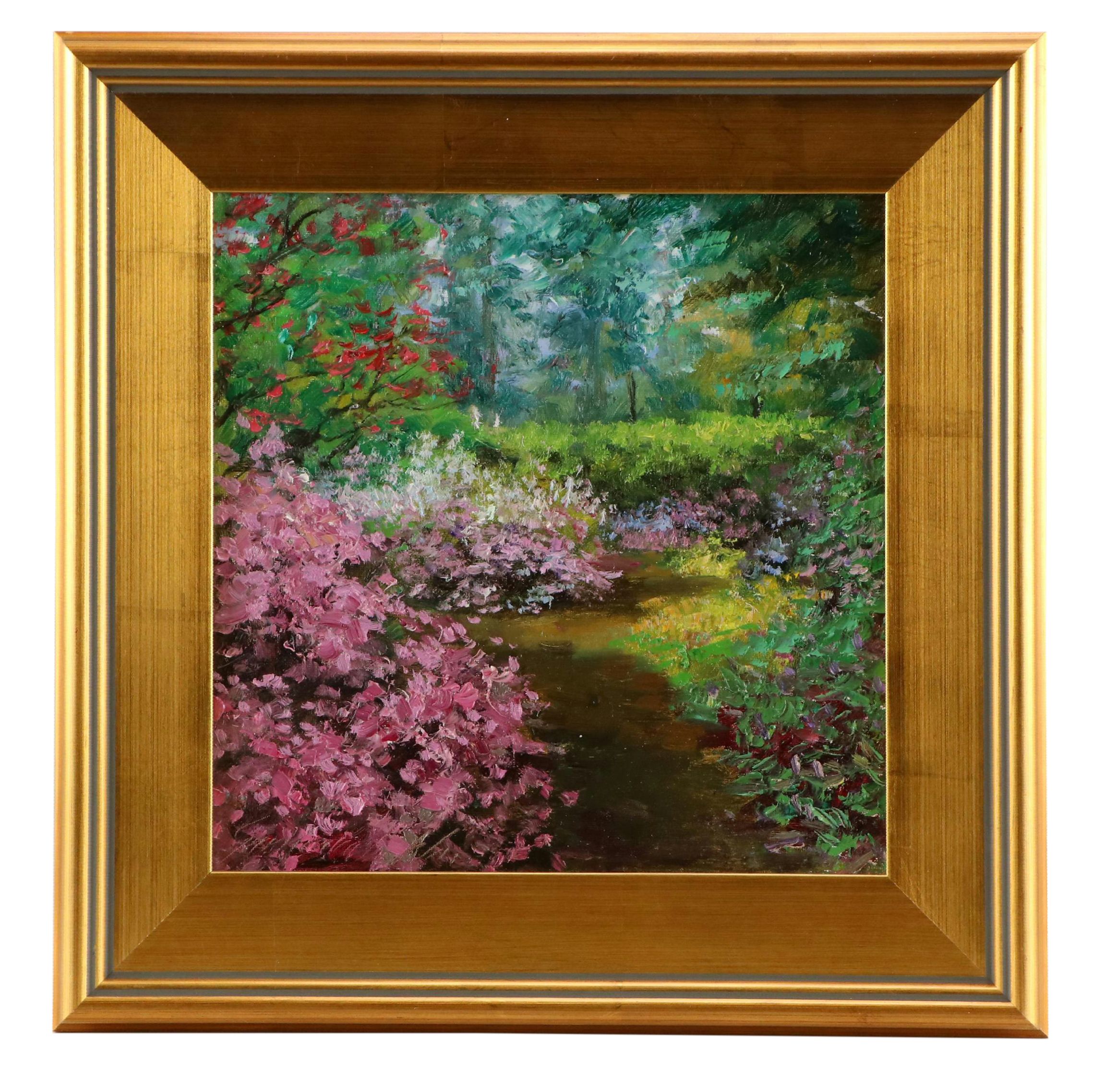 Garncarek Aleksander Garden Landscape Oil Painting, 2025