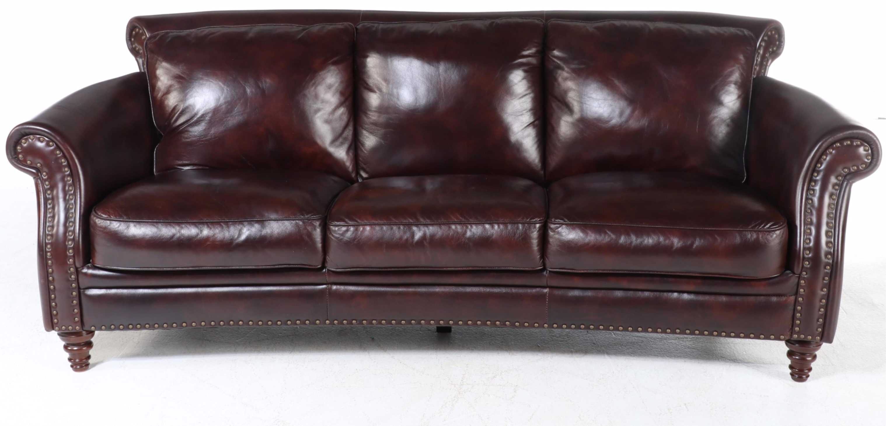 DeCoro Leather Sofa with Nailheads