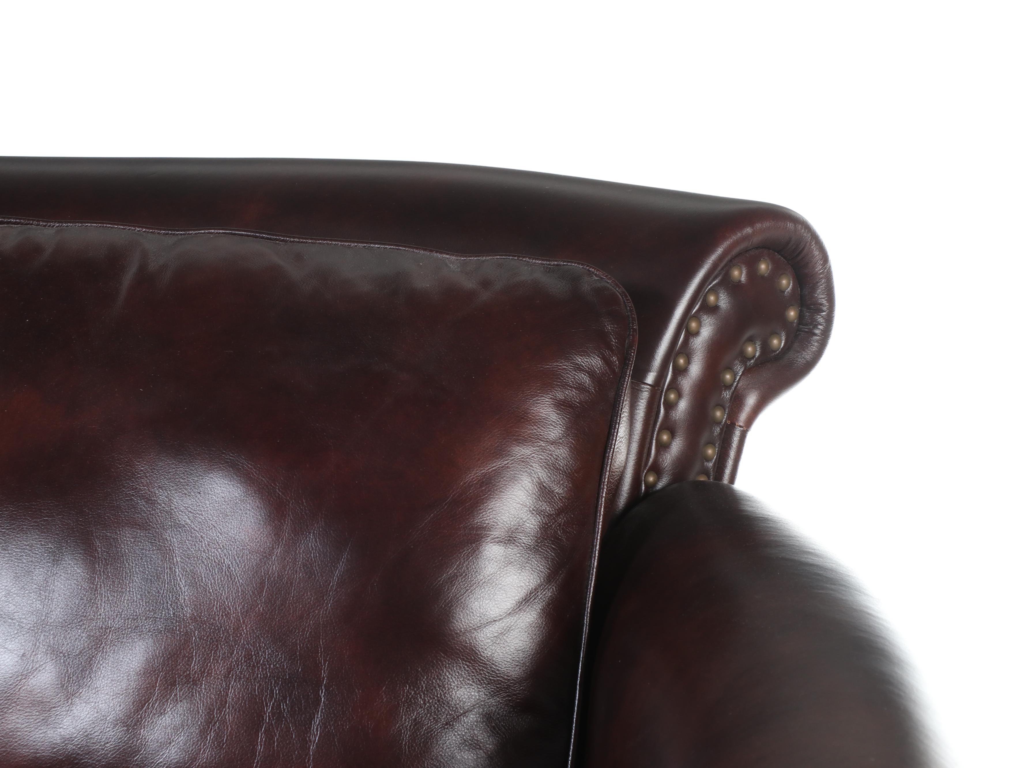 DeCoro Leather Sofa with Nailheads