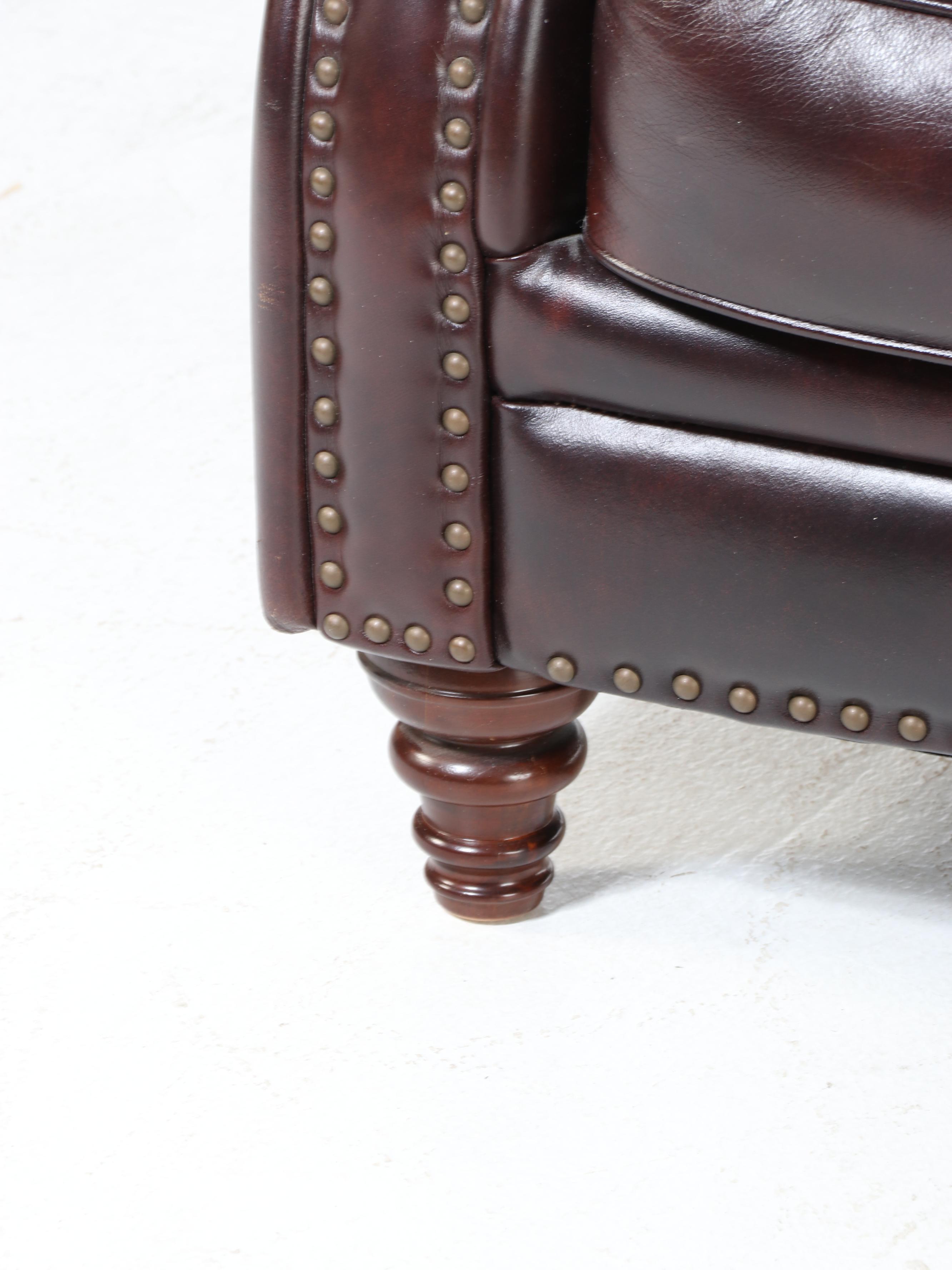 DeCoro Leather Sofa with Nailheads