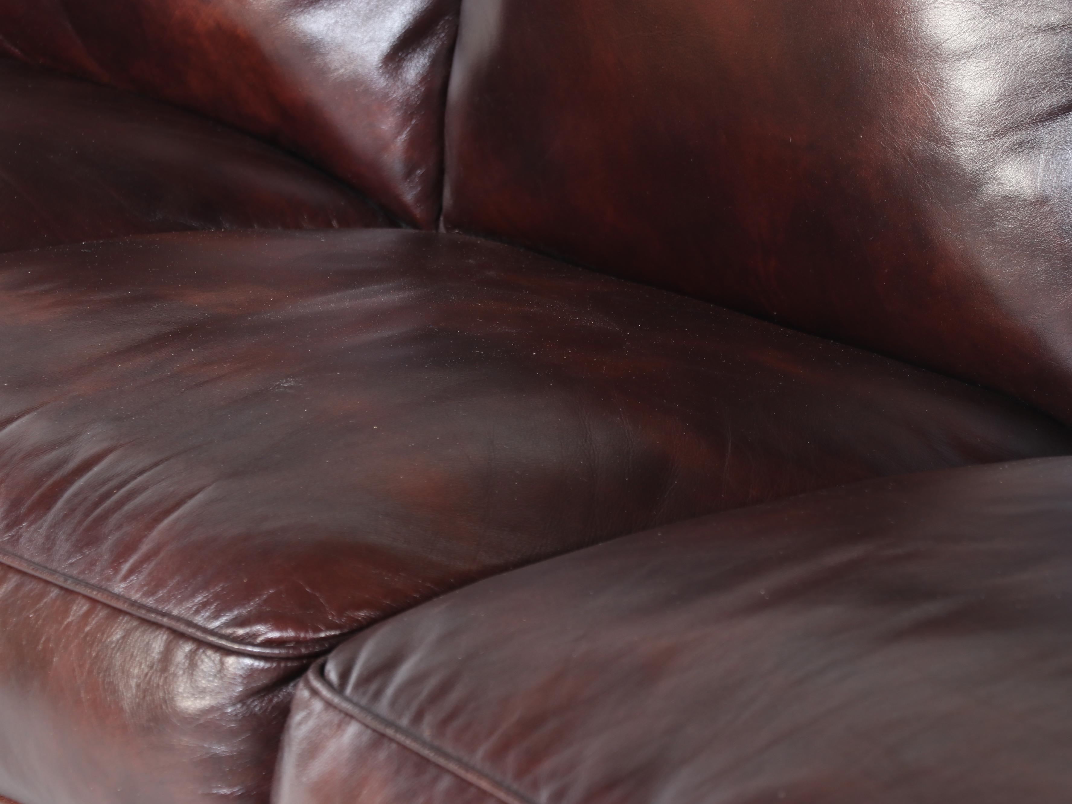 DeCoro Leather Sofa with Nailheads