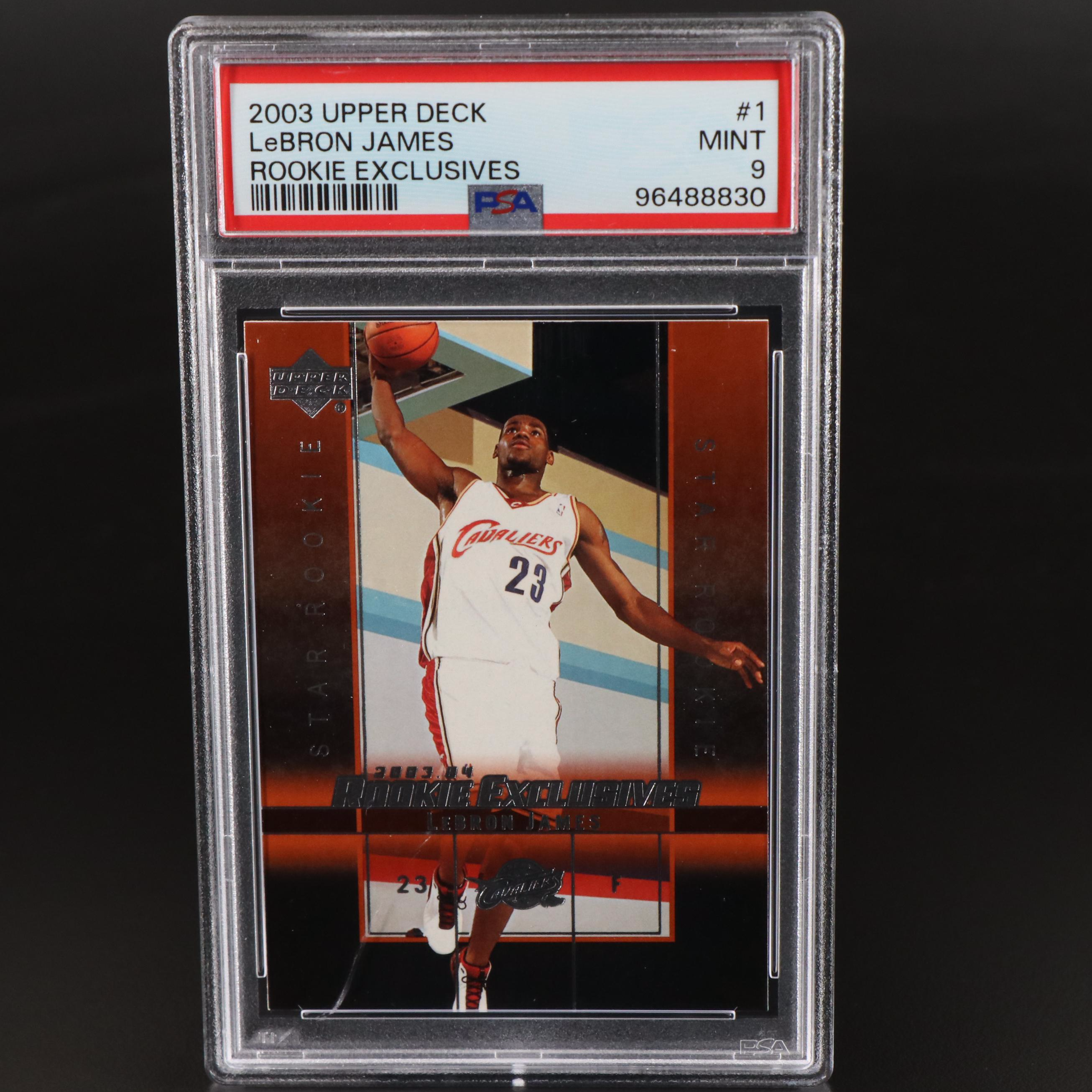 2003 Upper Deck LeBron James Rookie Exclusives Basketball Card Graded PSA 9