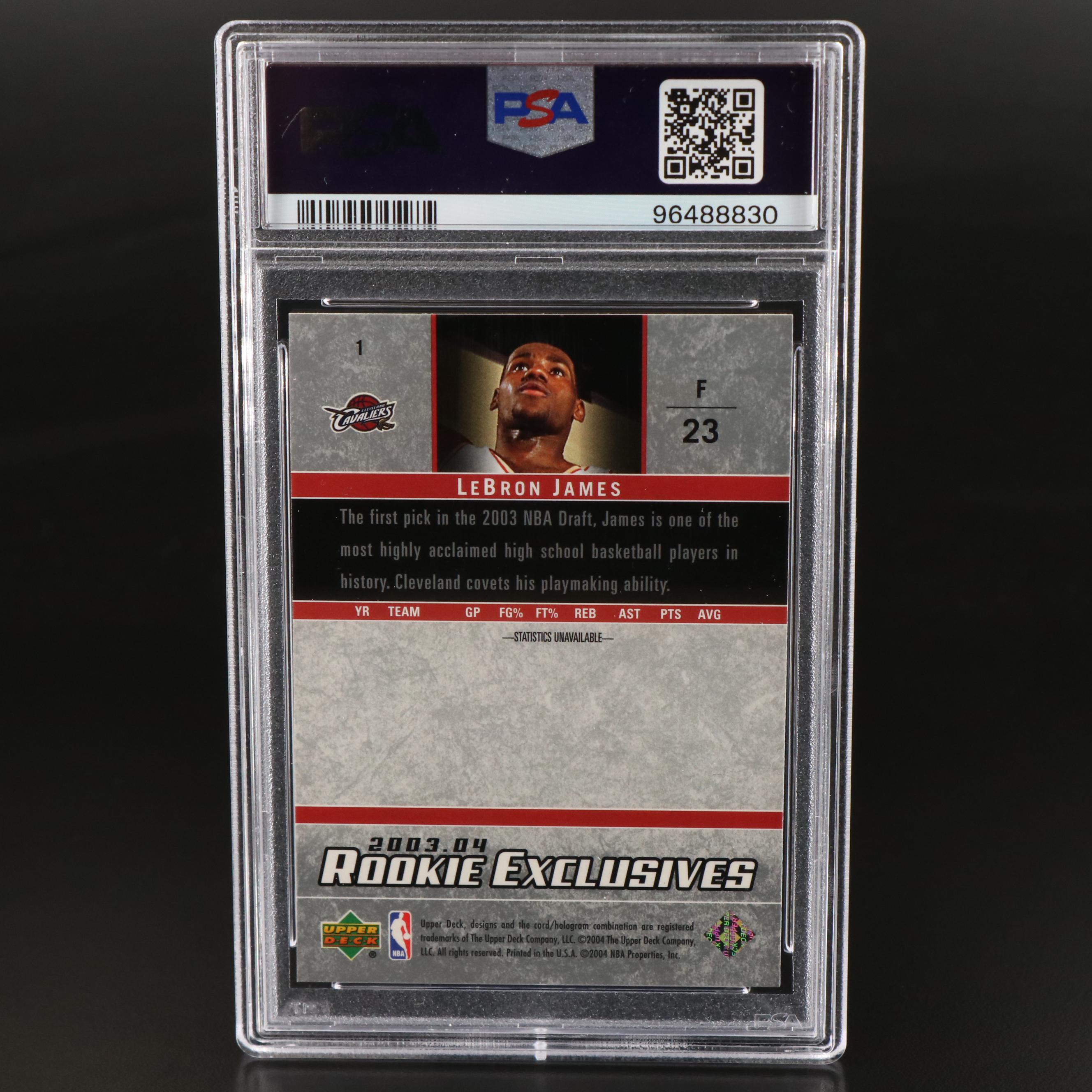 2003 Upper Deck LeBron James Rookie Exclusives Basketball Card Graded PSA 9
