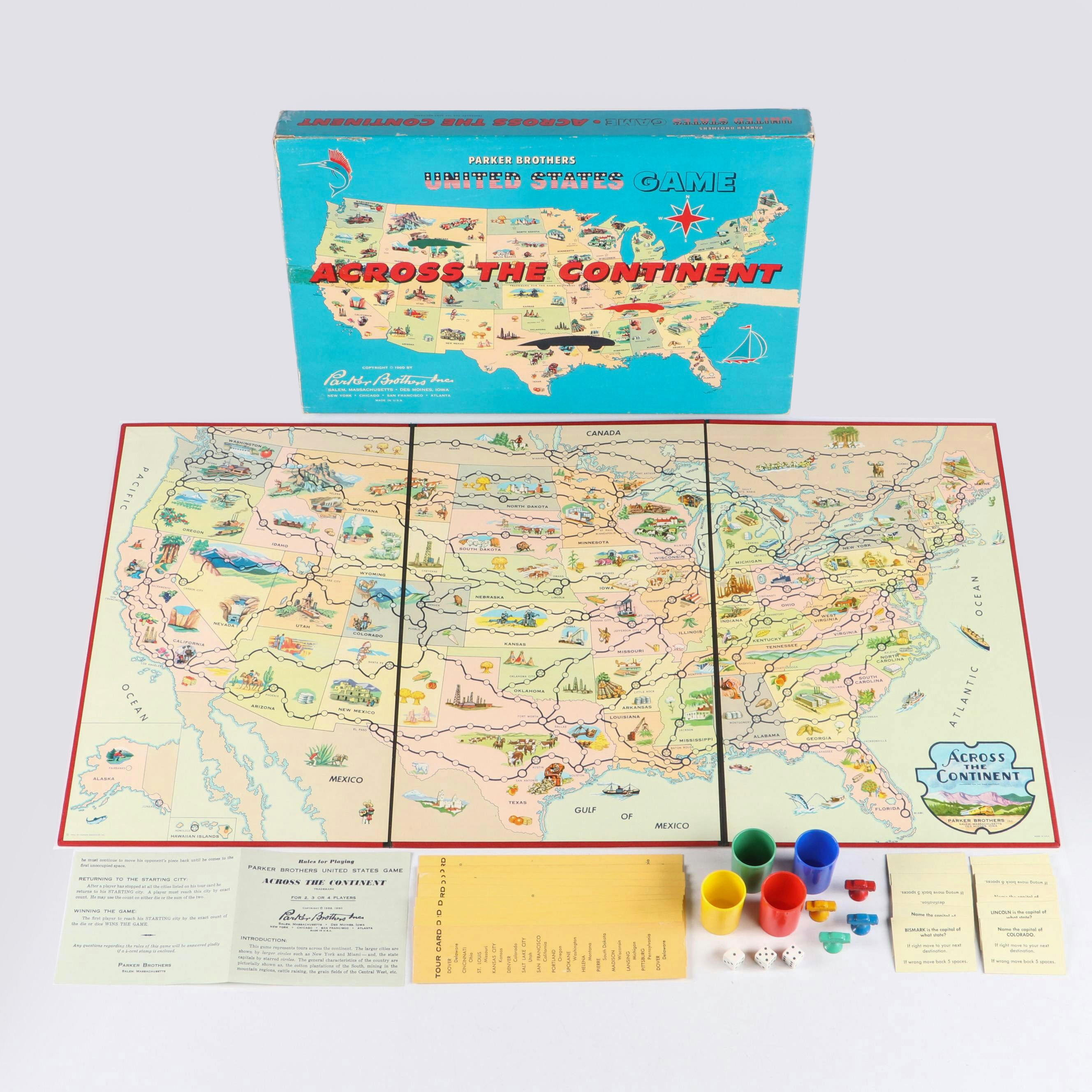 Parker Brothers Across the Continent Board Game