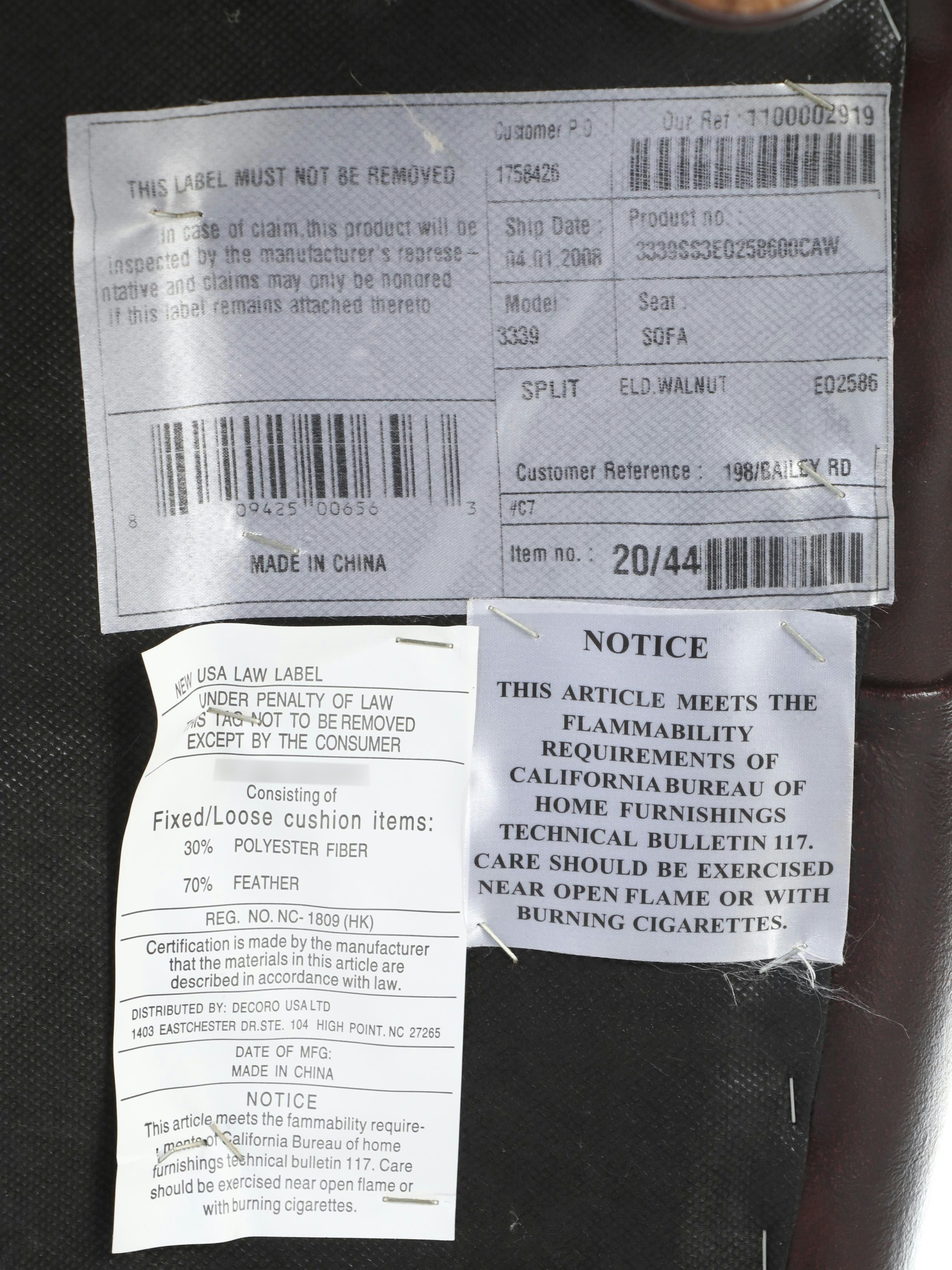 DeCoro Leather Sofa with Nailheads