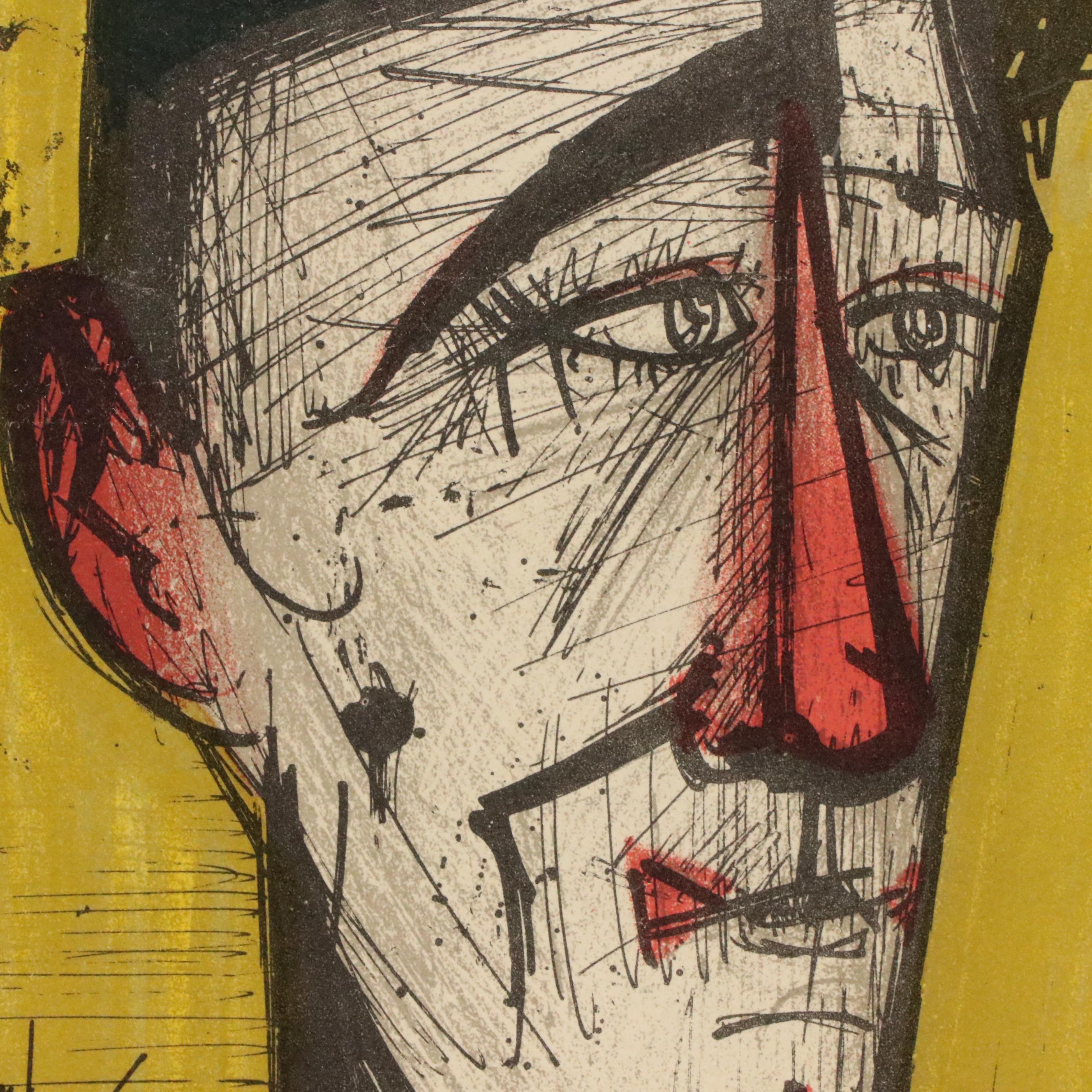 Color Lithograph After Bernard Buffet "Le Clown Jojo," Late 20th Century