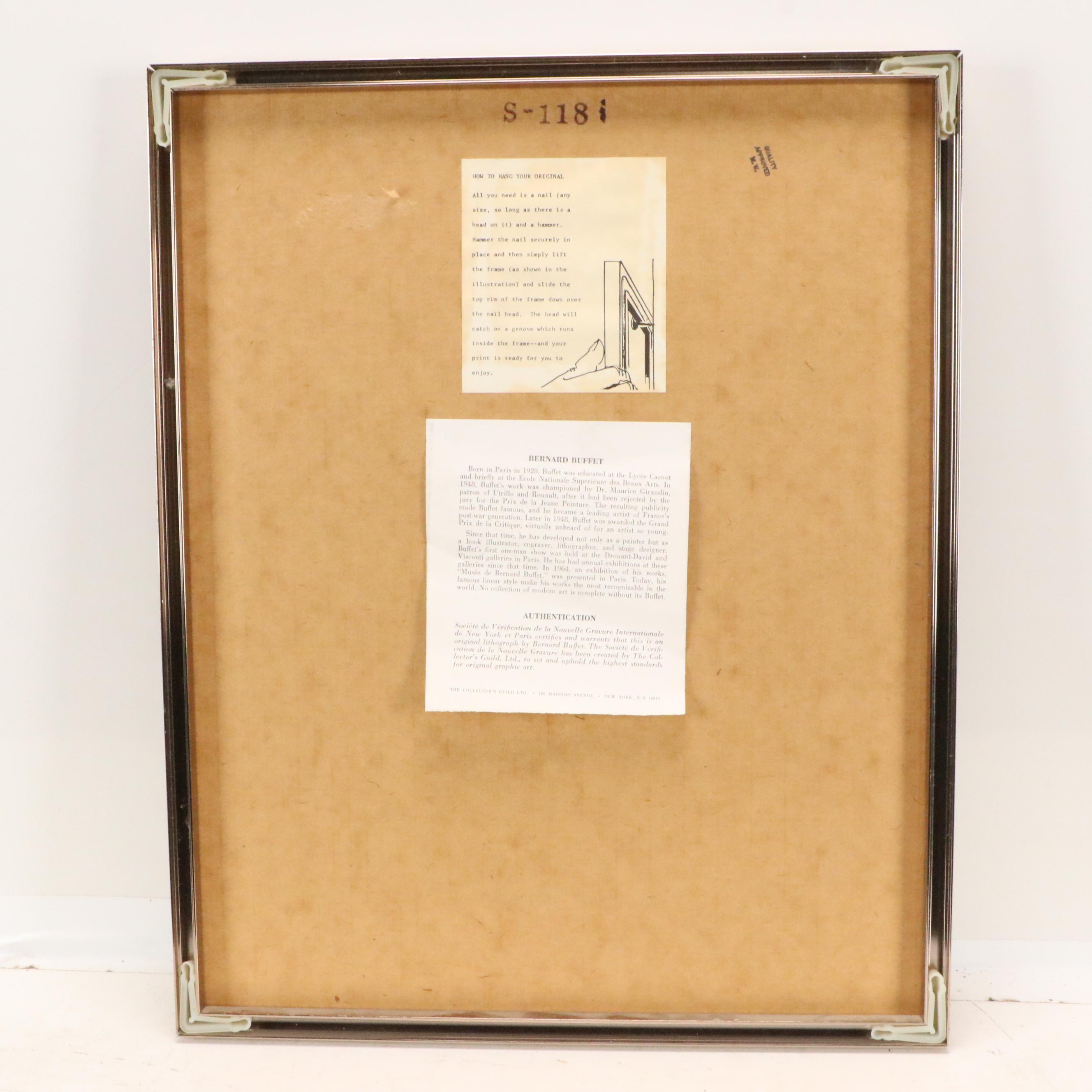 Color Lithograph After Bernard Buffet "Le Clown Jojo," Late 20th Century