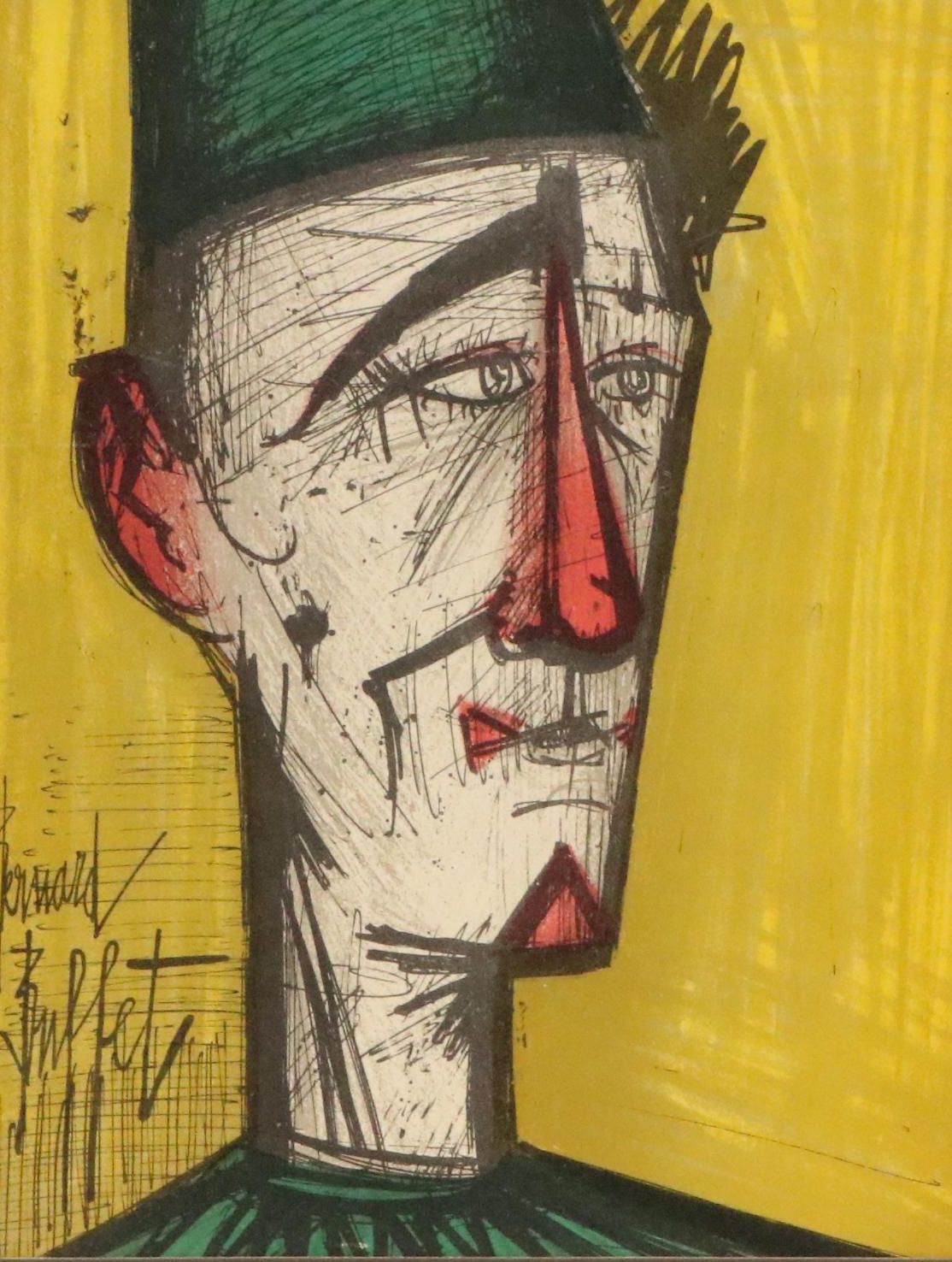 Color Lithograph After Bernard Buffet "Le Clown Jojo," Late 20th Century