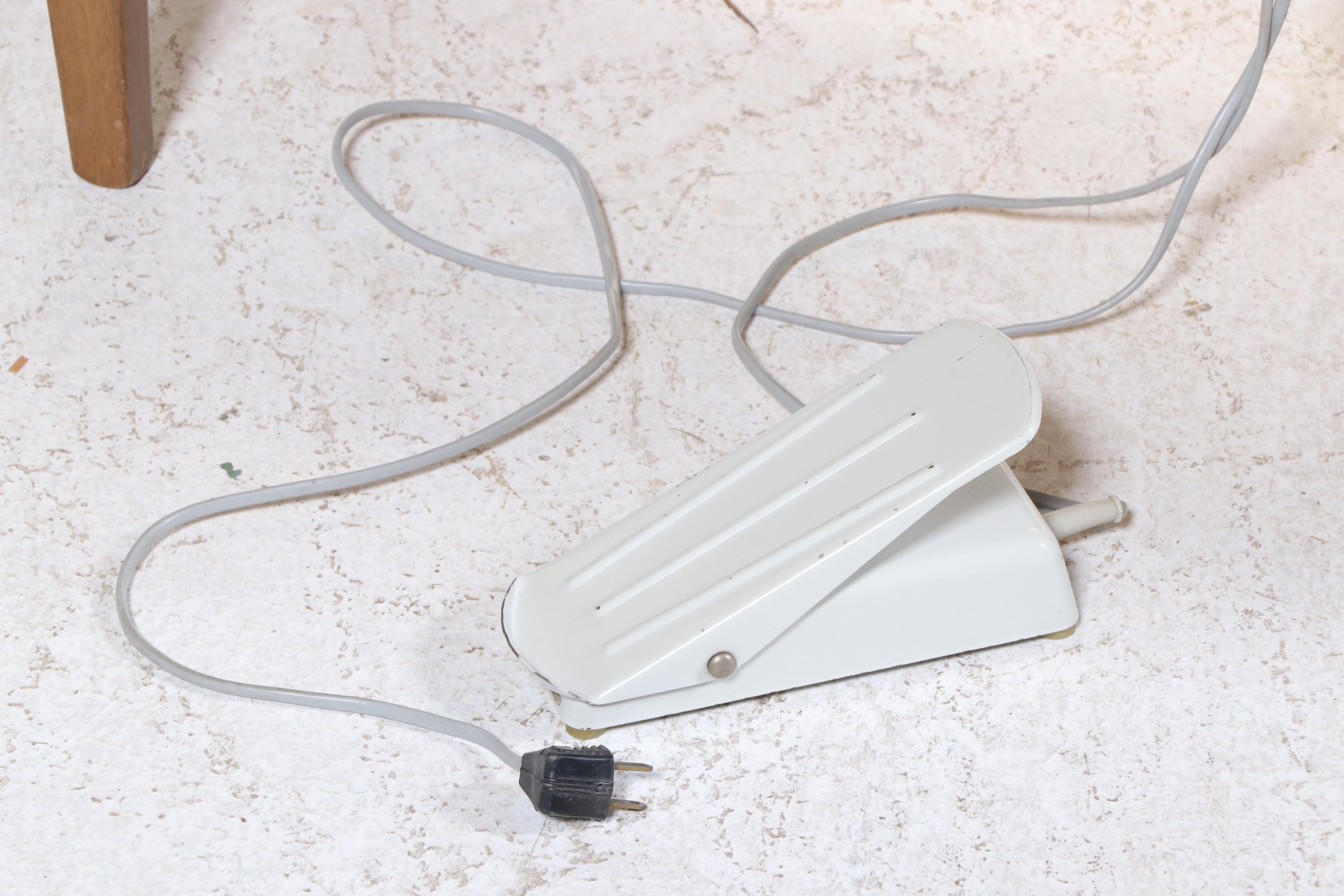 Pfaff 1222 Sewing Machine with MCM Style Walnut Veneer Sewing Cabinet