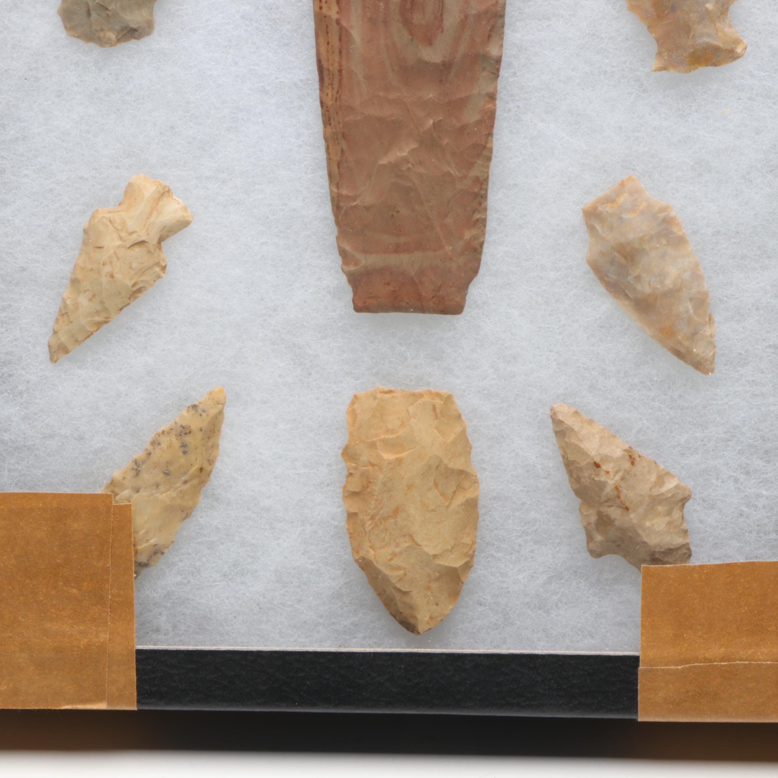 Native American Knapped Flint Arrowheads