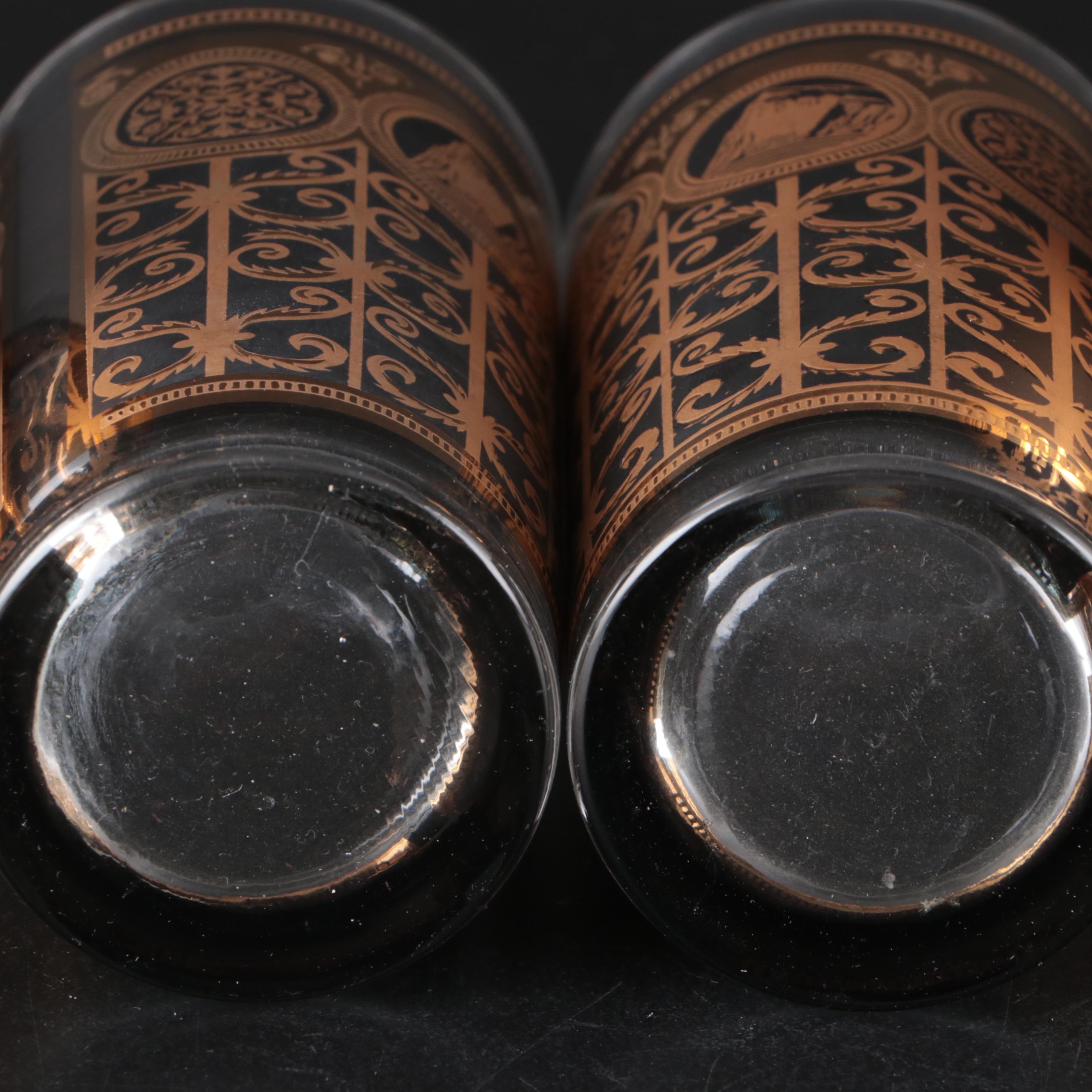 Libbey "Prudential Rock of Gibraltar" Glass Juice Glasses and Highball Glasses