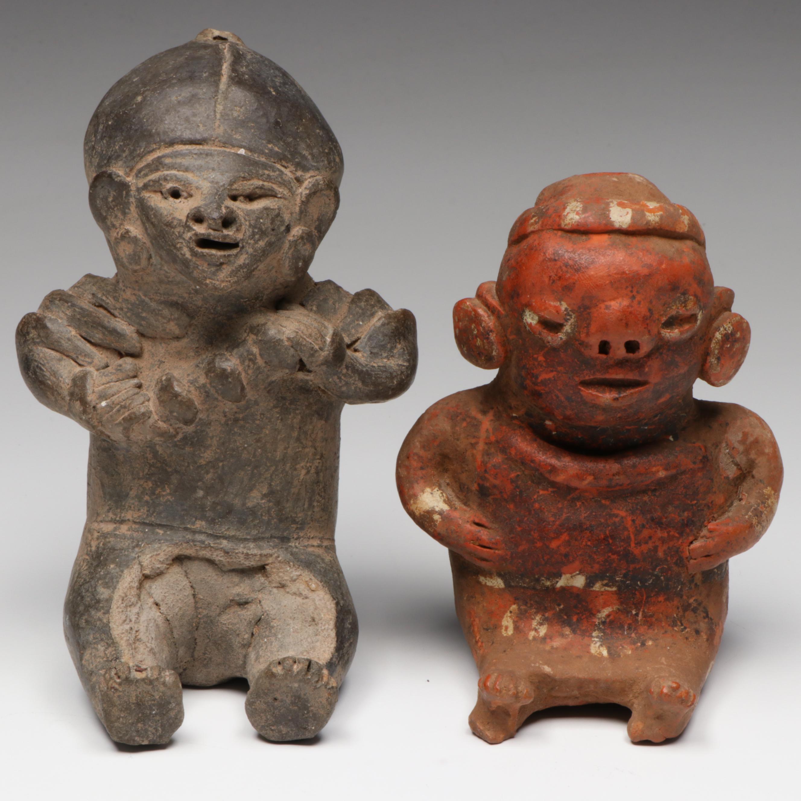 Pre-Columbian Terracotta Human Effigies and Ocarina