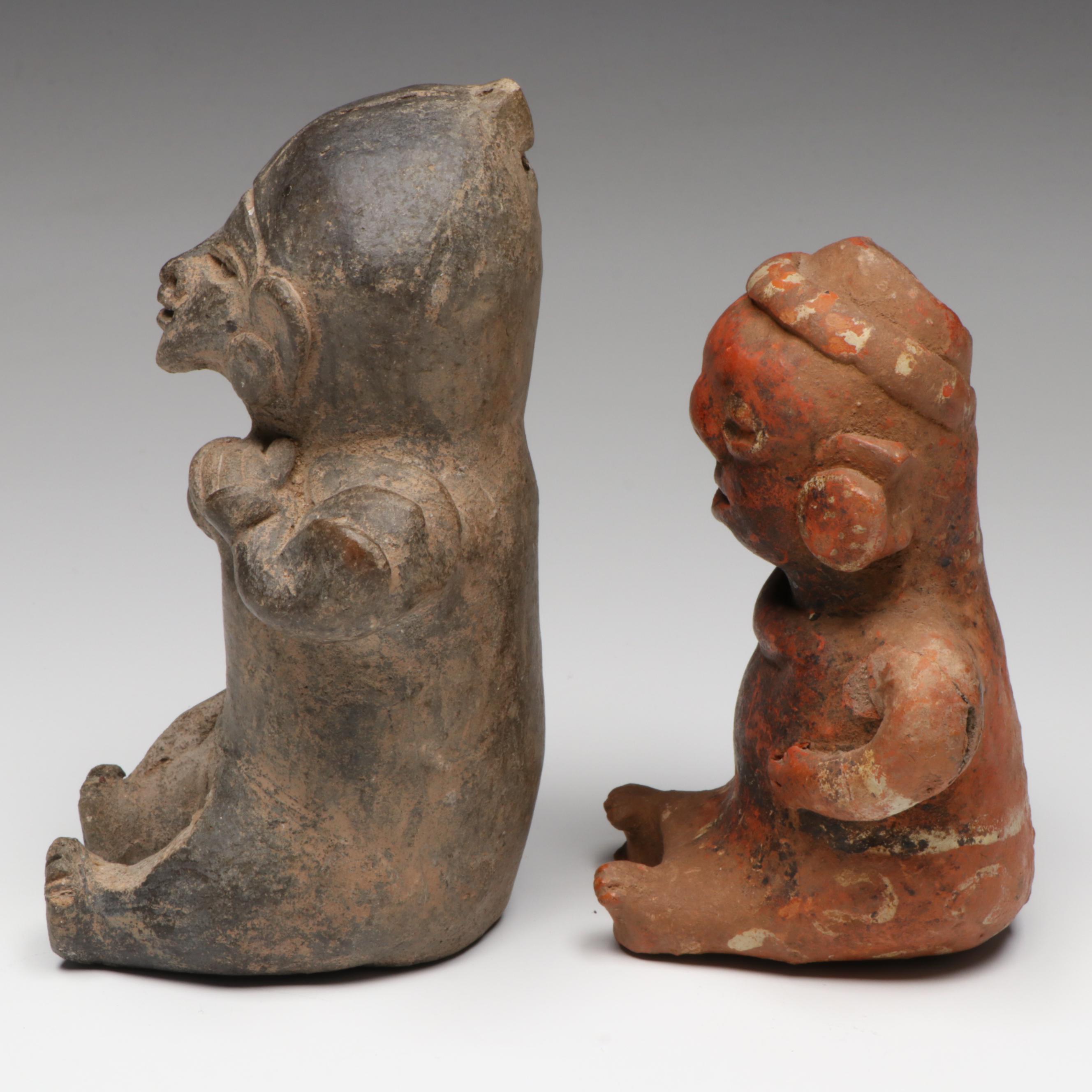 Pre-Columbian Terracotta Human Effigies and Ocarina