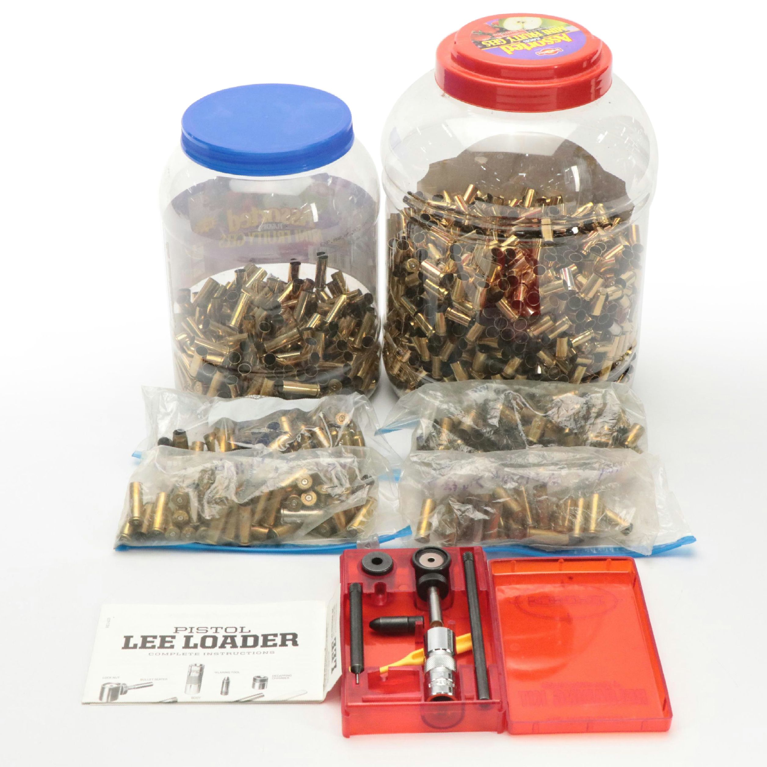 Lee Pistol Loader Kit with .45, Rifle and Other Brass Shell Casings