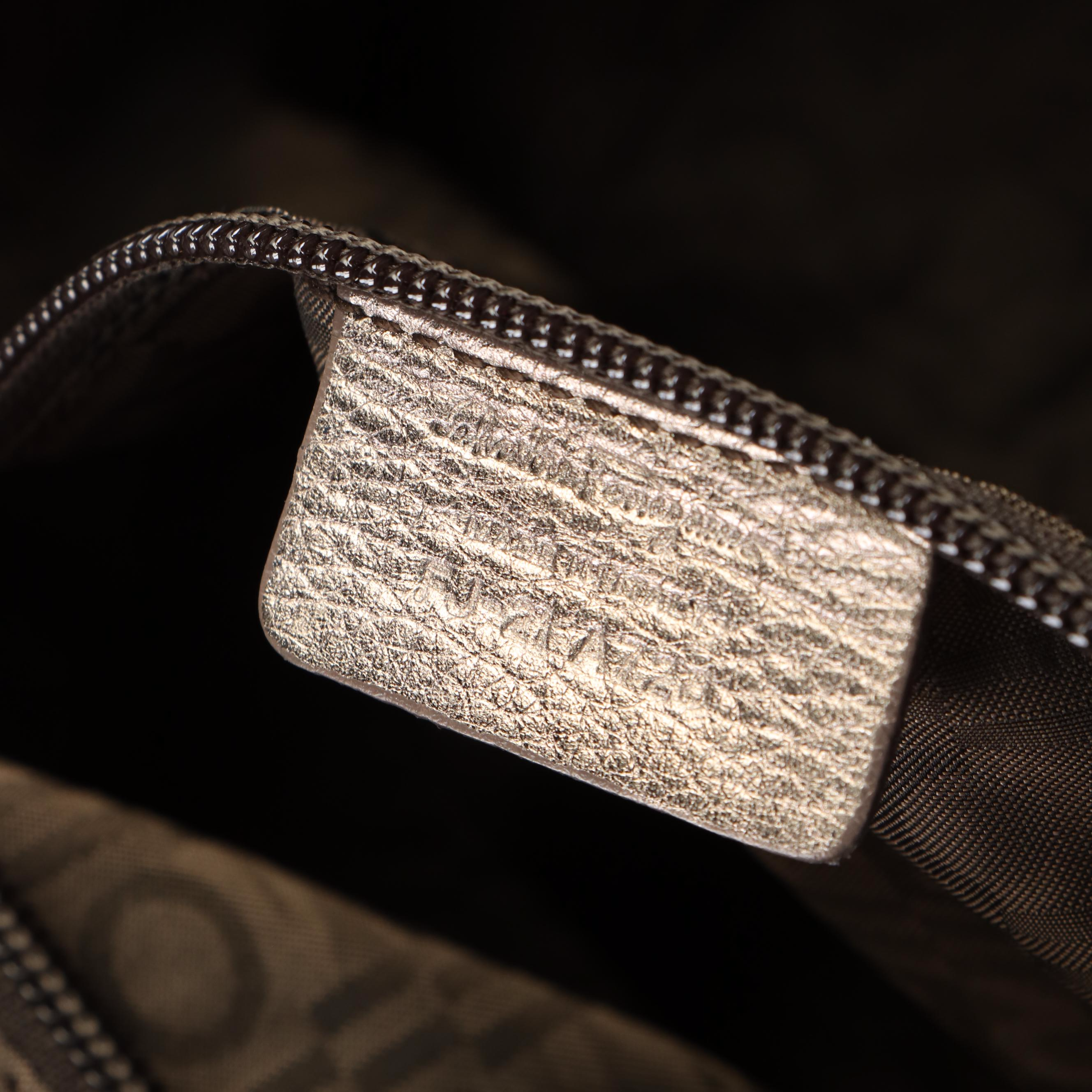 Salvatore Ferragamo Perforated Gancini Tote Bag in Metallic Leather