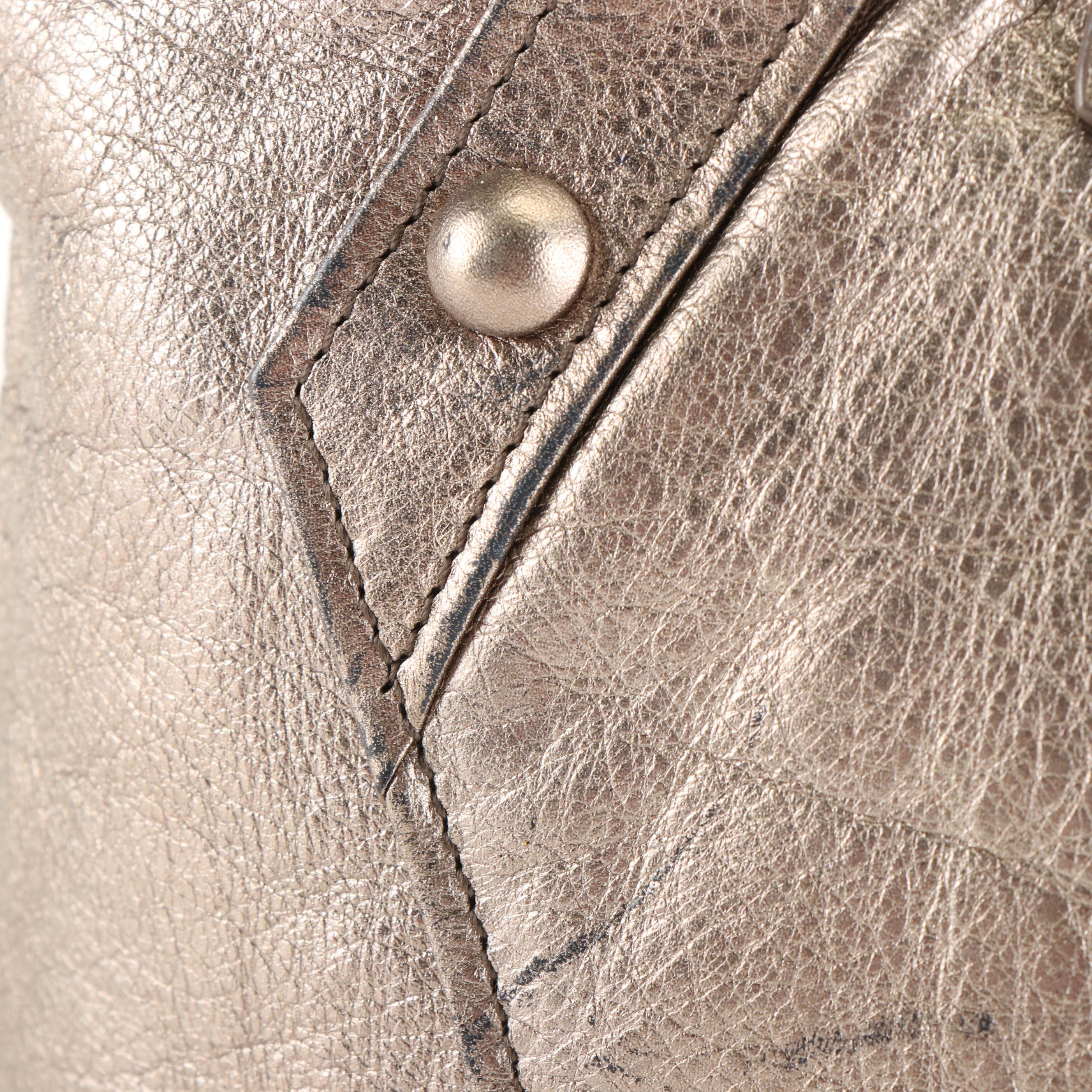 Salvatore Ferragamo Perforated Gancini Tote Bag in Metallic Leather