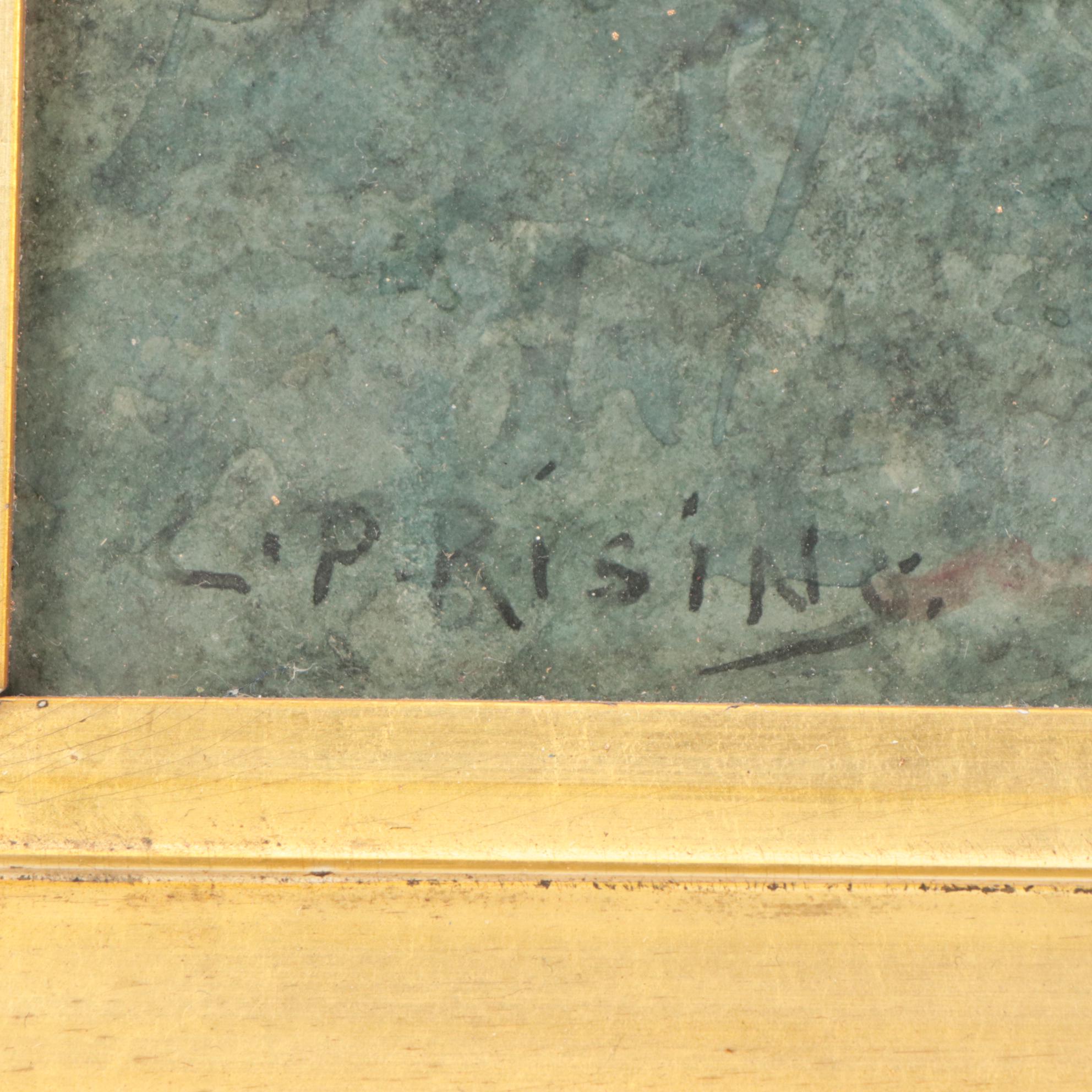 Charles Parmelee Rising River Landscape Watercolor Painting