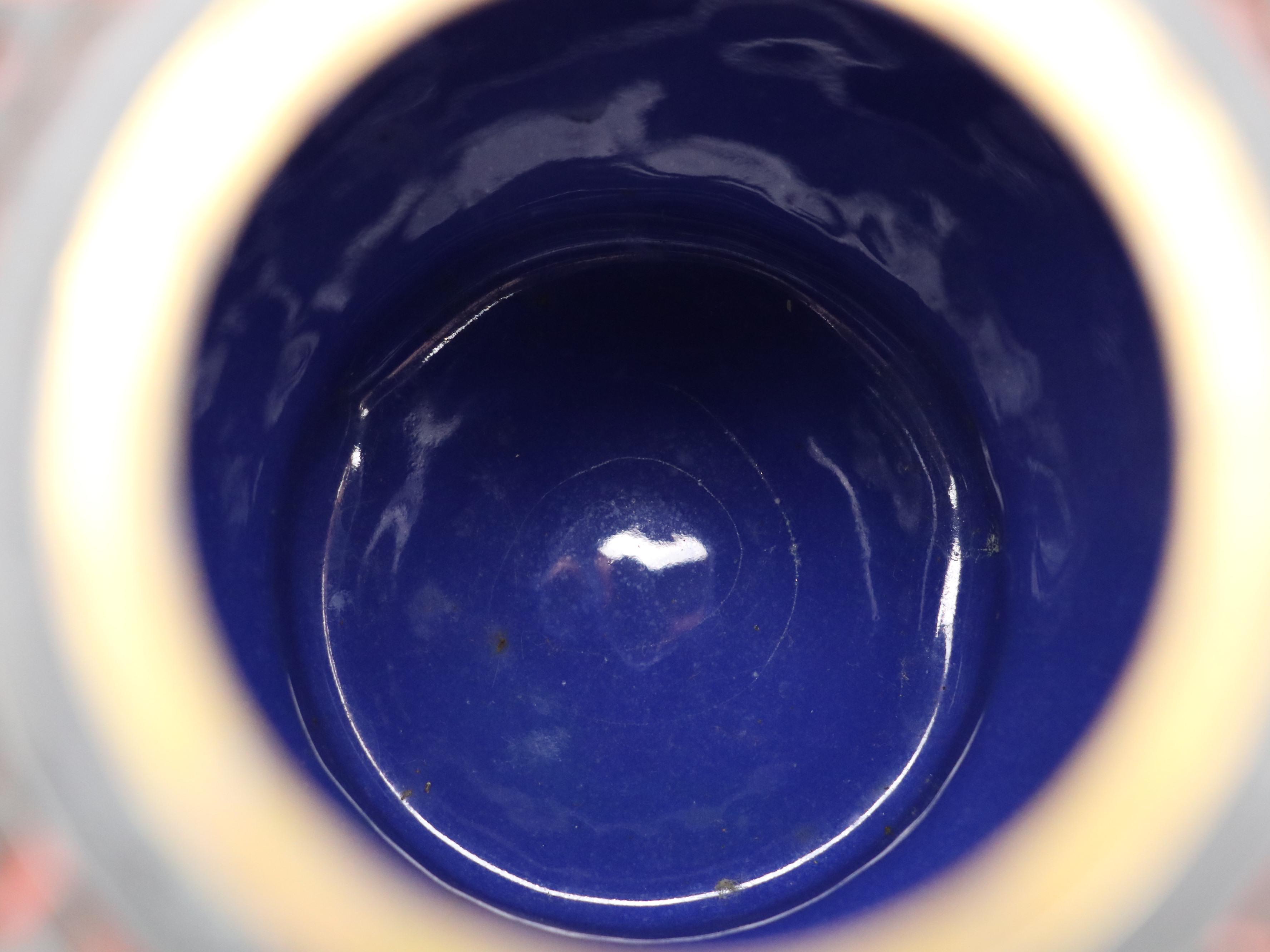 Chinese Black on Red Cinnabar Ginger Jar with Ebonized Wood Stand