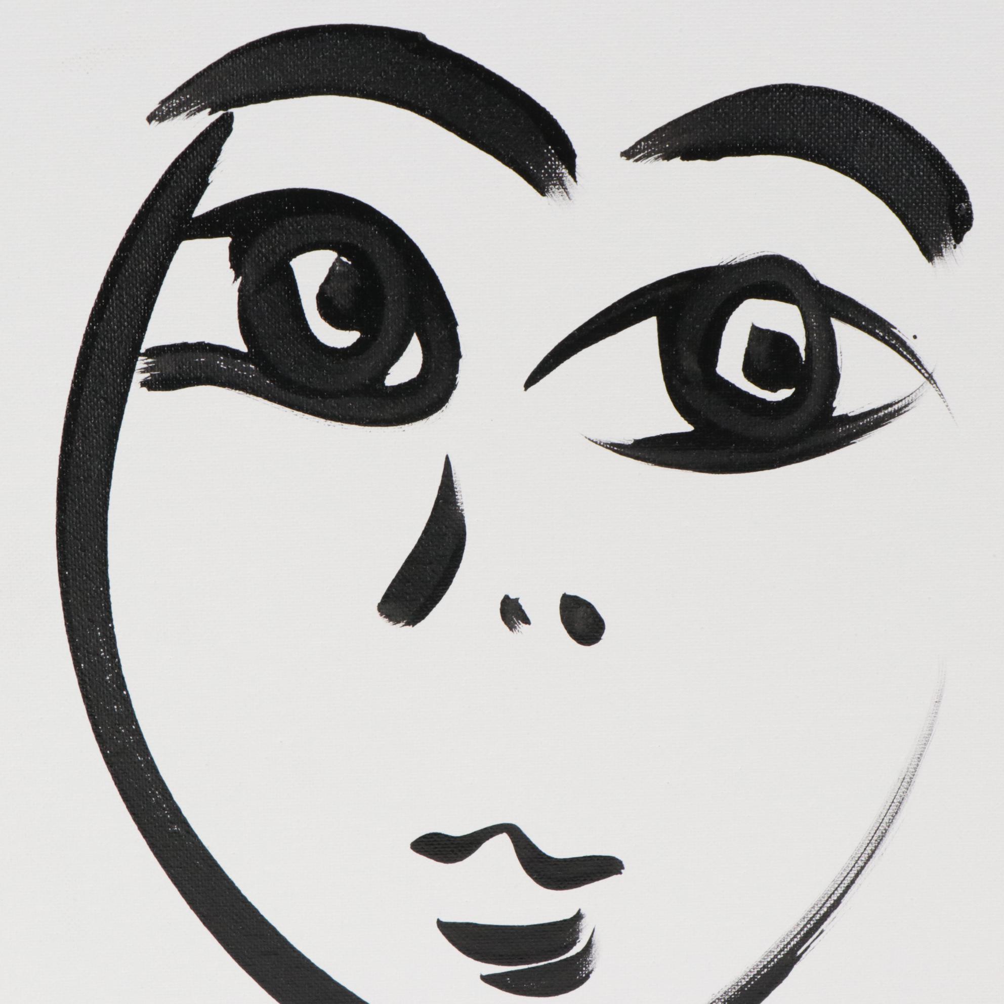 Peter Keil Abstract Portrait Acrylic Painting