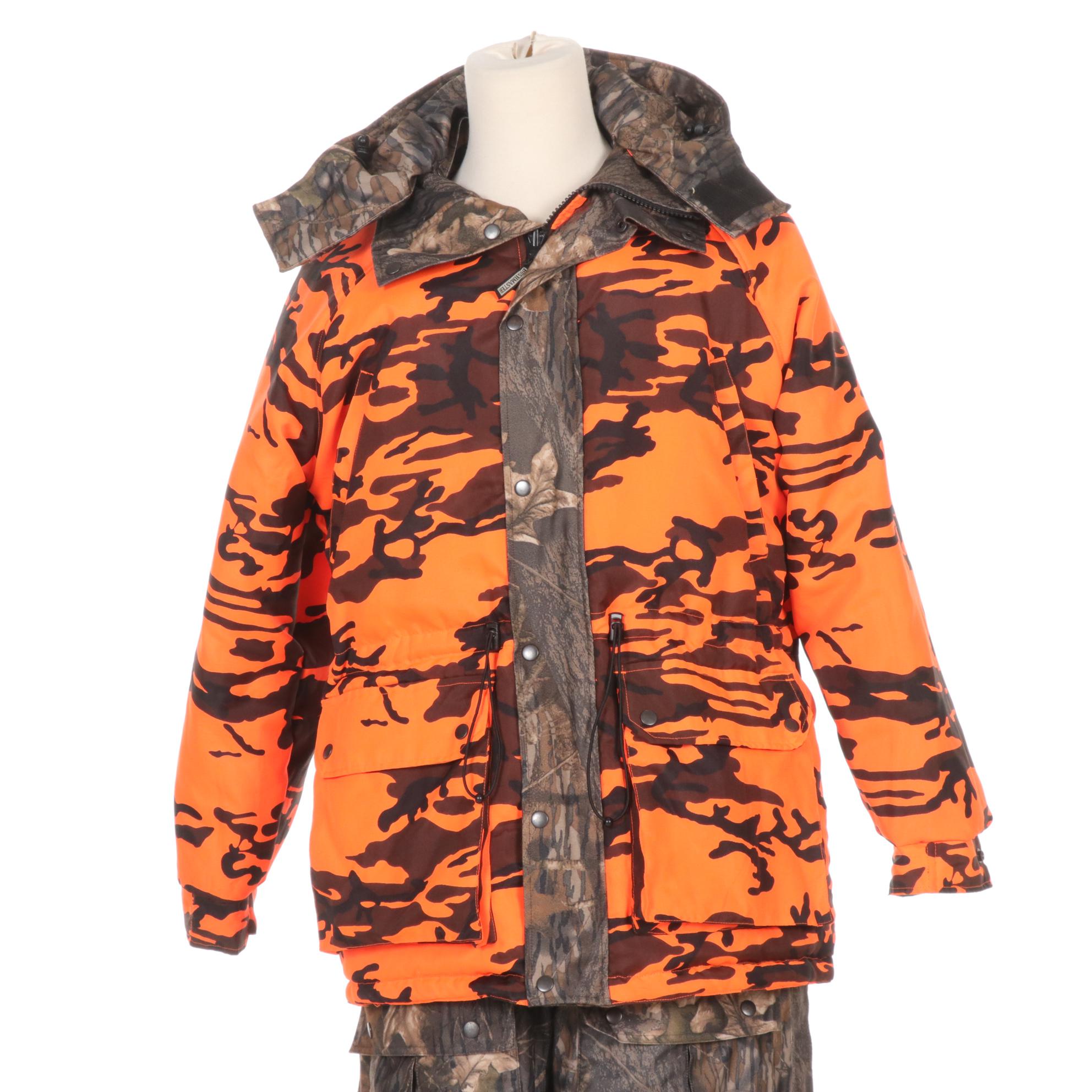 Bushmaster Reversible Hunting Jacket & Overalls Set in Mossy Oak & Blaze Orange