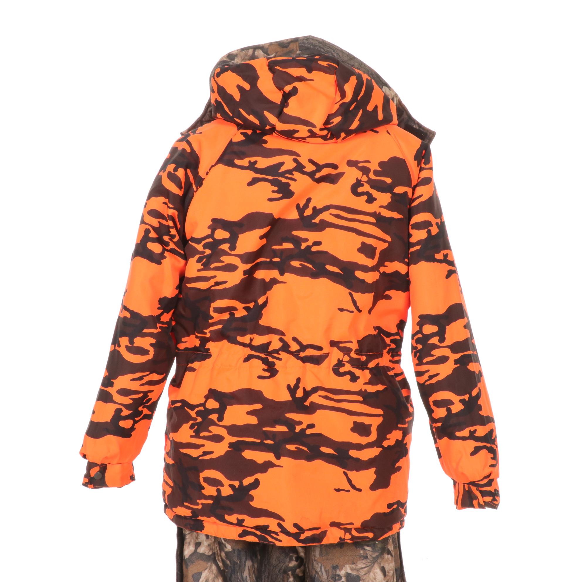 Bushmaster Reversible Hunting Jacket & Overalls Set in Mossy Oak & Blaze Orange
