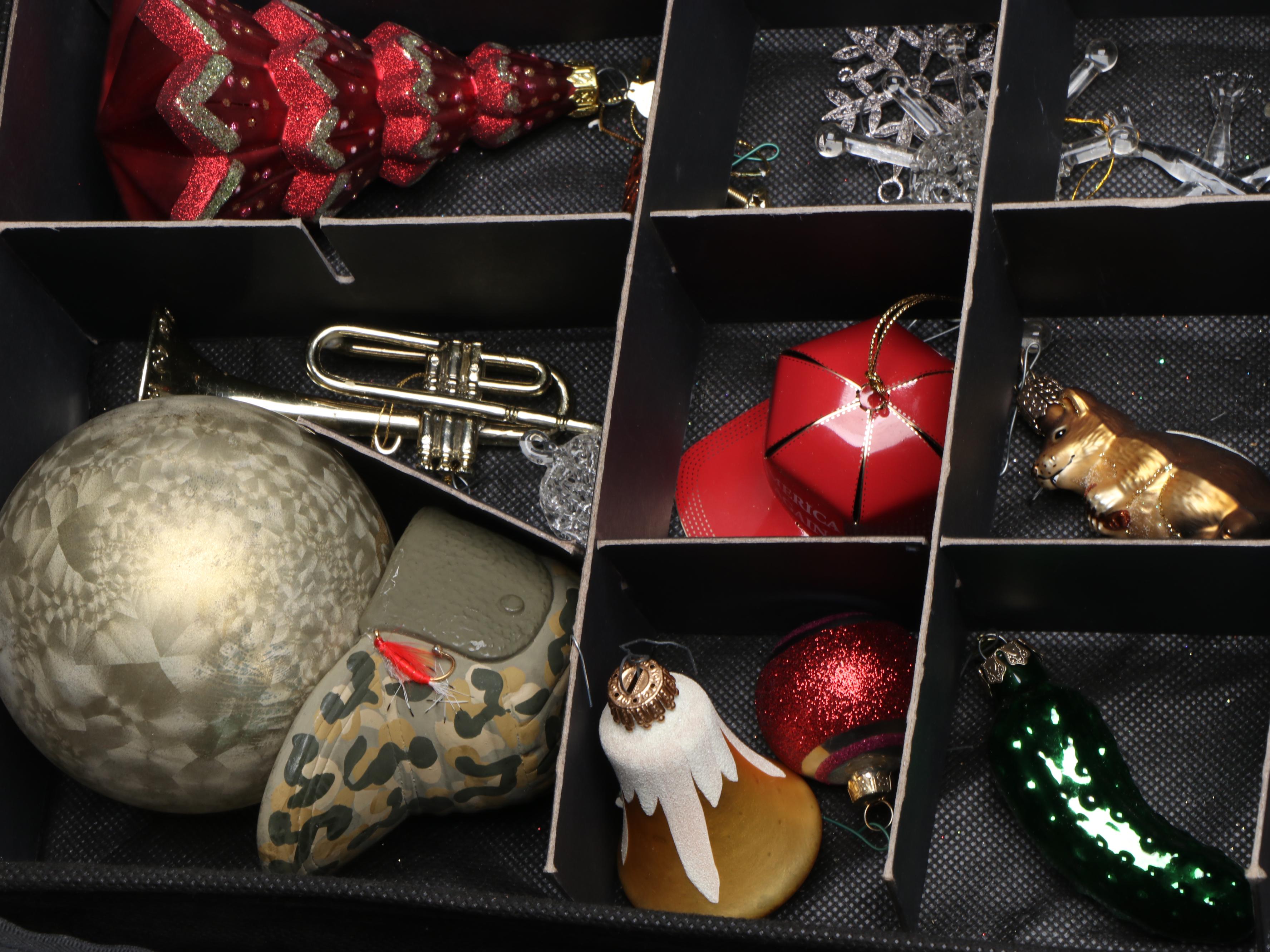 Kurt S. Adler Wood Christmas Ornaments with Glass Ornaments and More