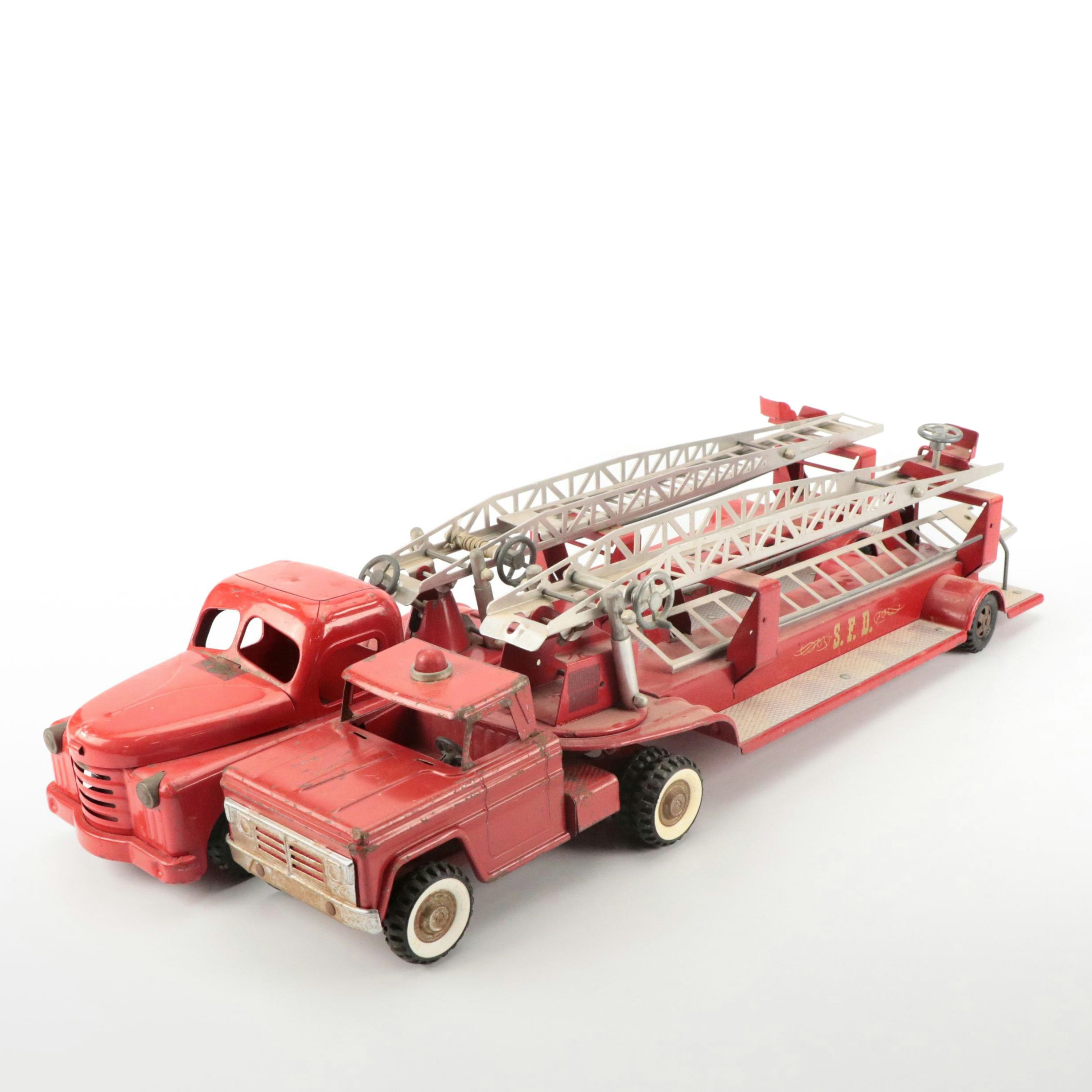 Structo "S.F.D. Fire Truck" Pressed Steel Toys, Mid-20th Century