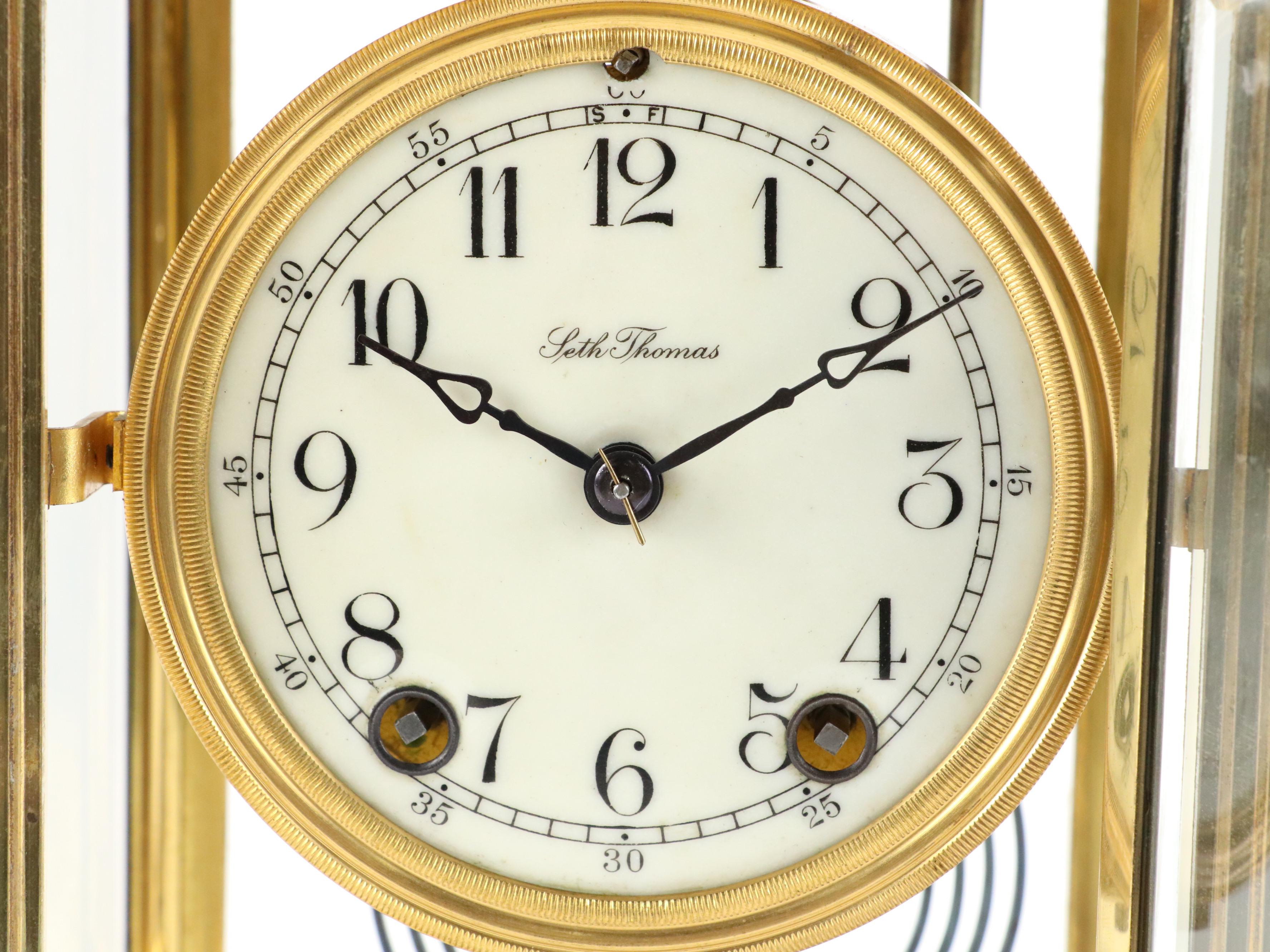 Seth Thomas Brass and Crystal Regulator Clock, Early 20th C.