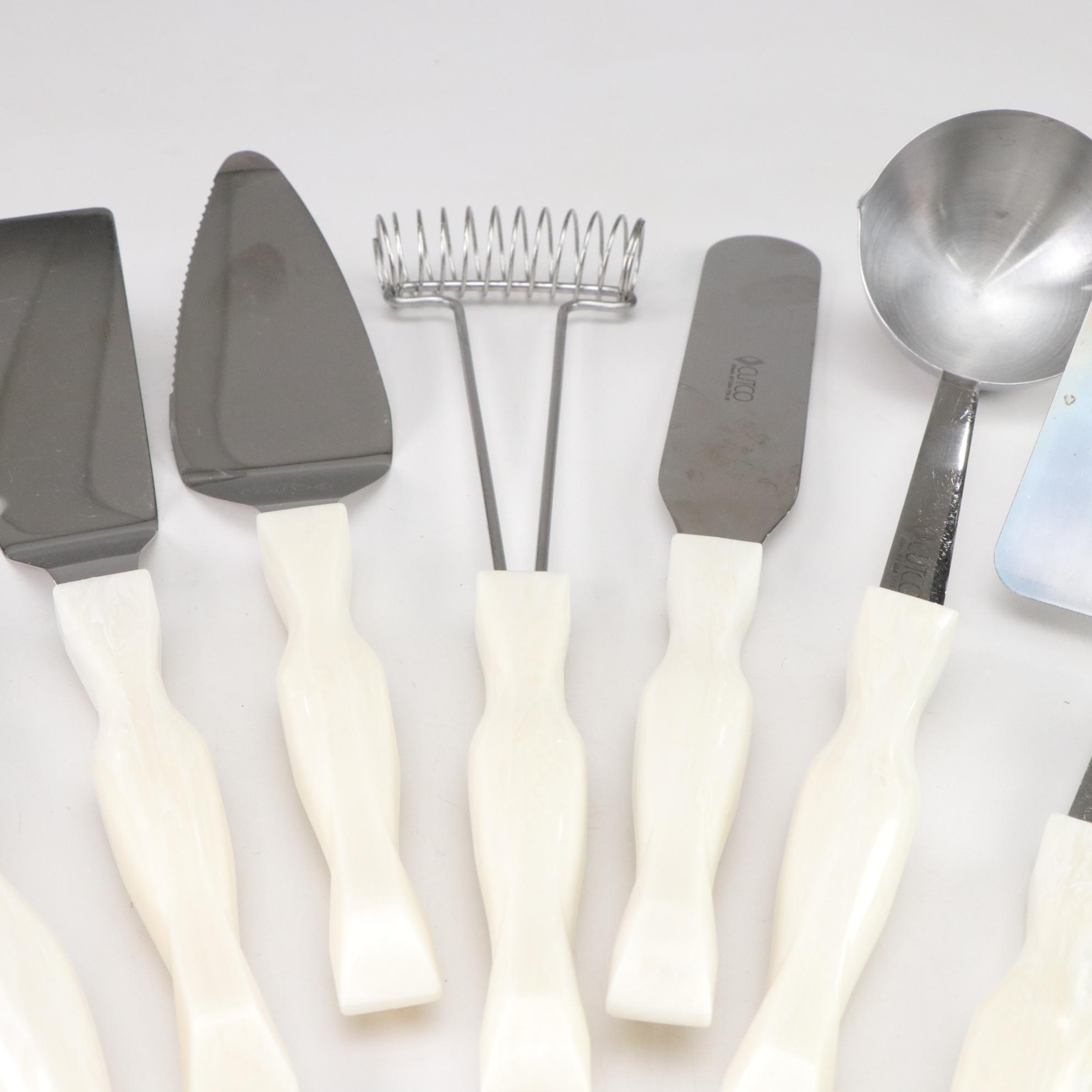 Cutco White-Handled Ten-Piece Kitchen Tool Set with Holder