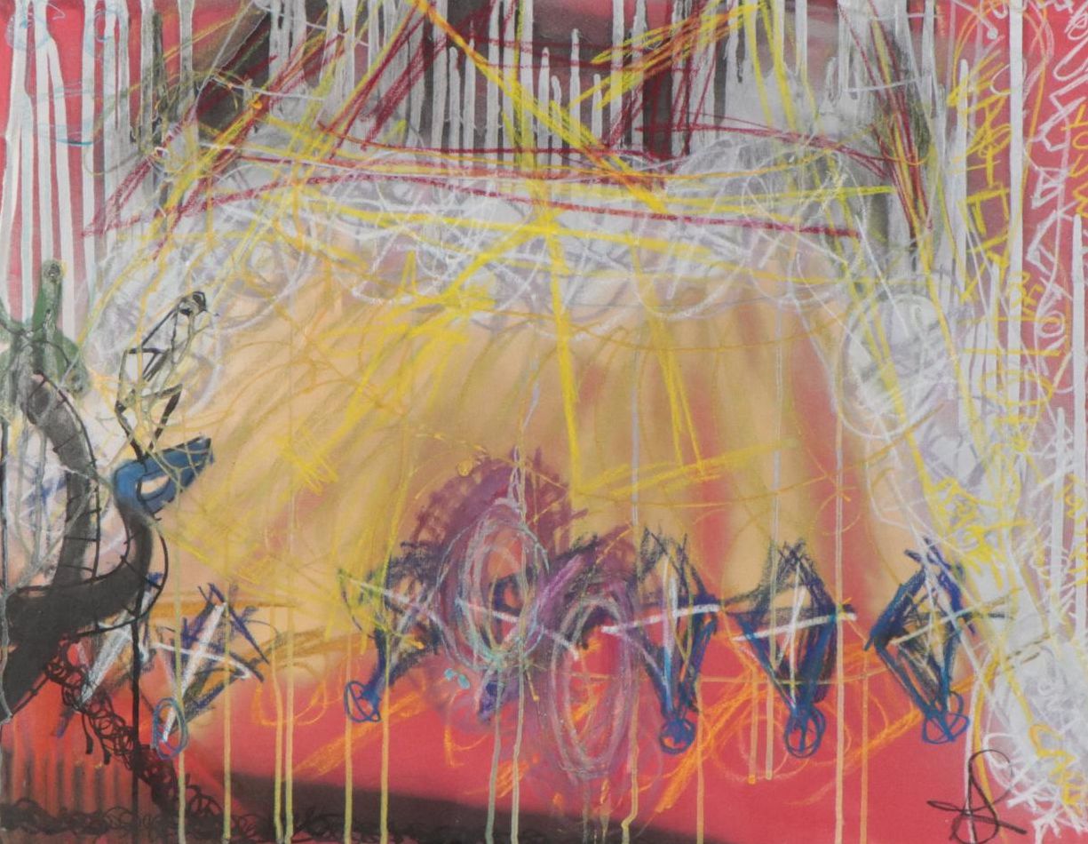 Abstract Mixed Media Drawing