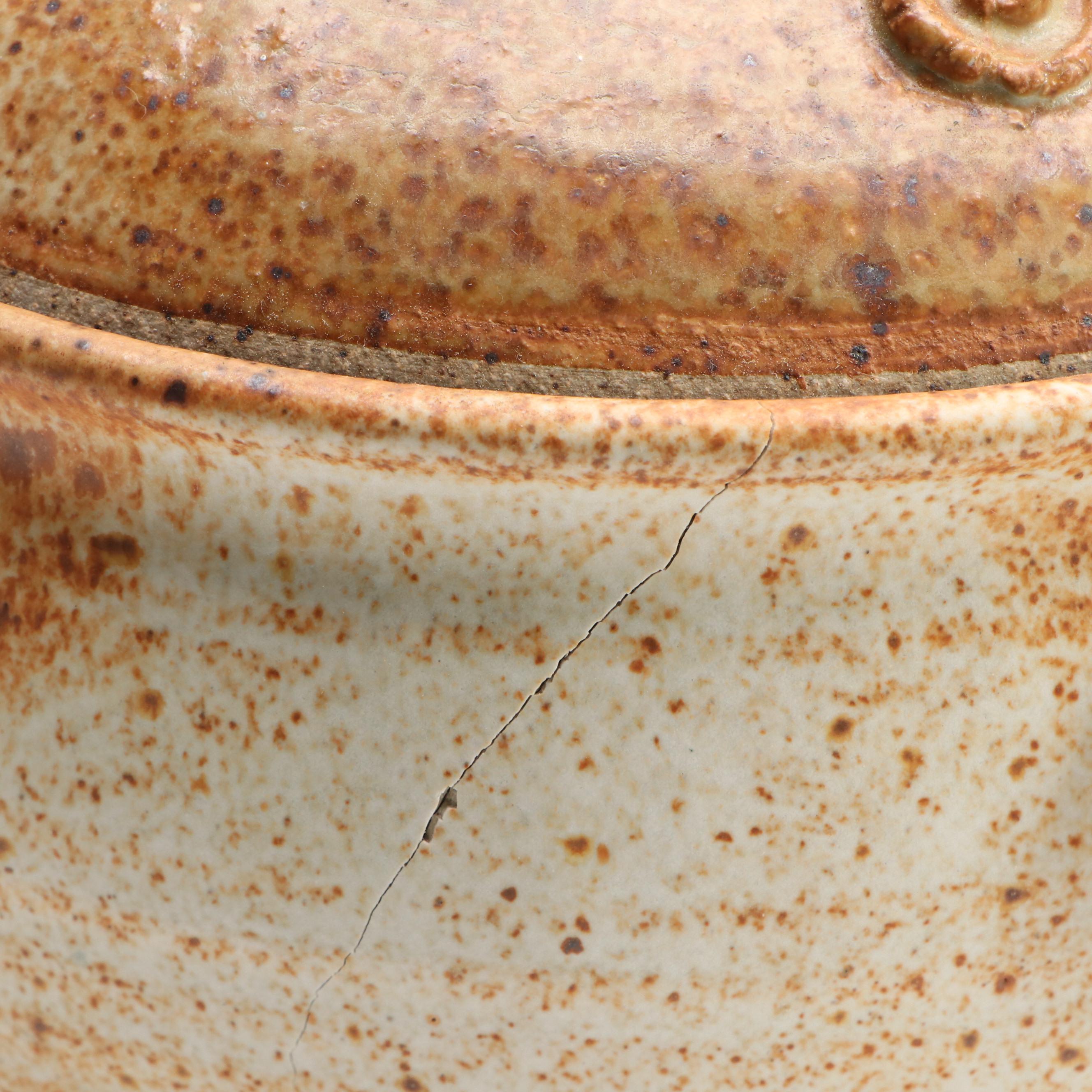 Artist Signed Ceramic Teapot with Ceramic Vase and Lidded Dish