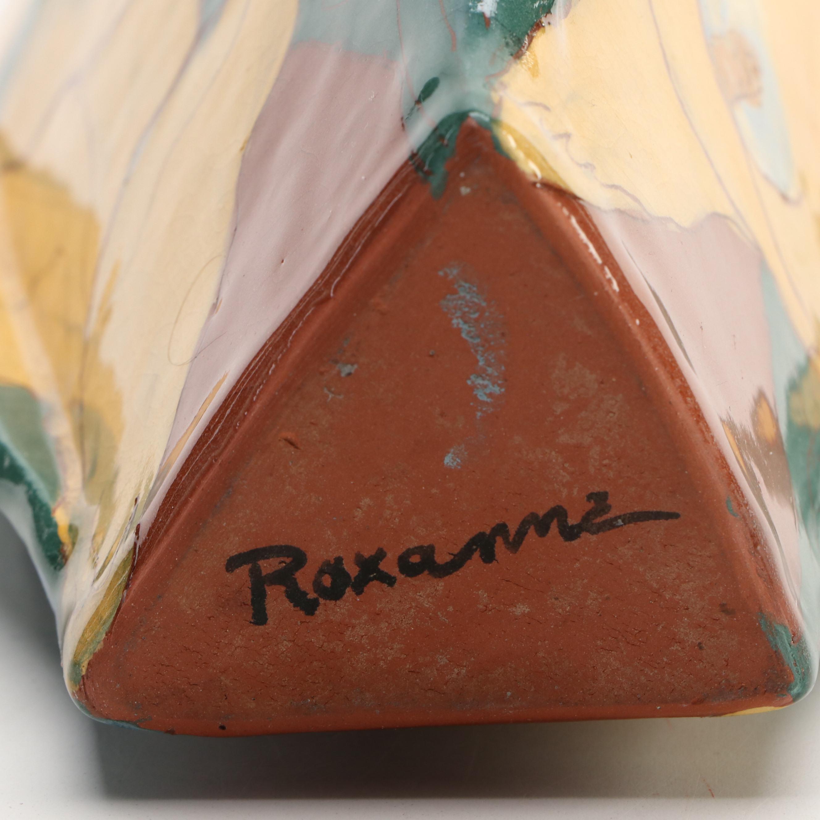 Artist Signed Ceramic Teapot with Ceramic Vase and Lidded Dish