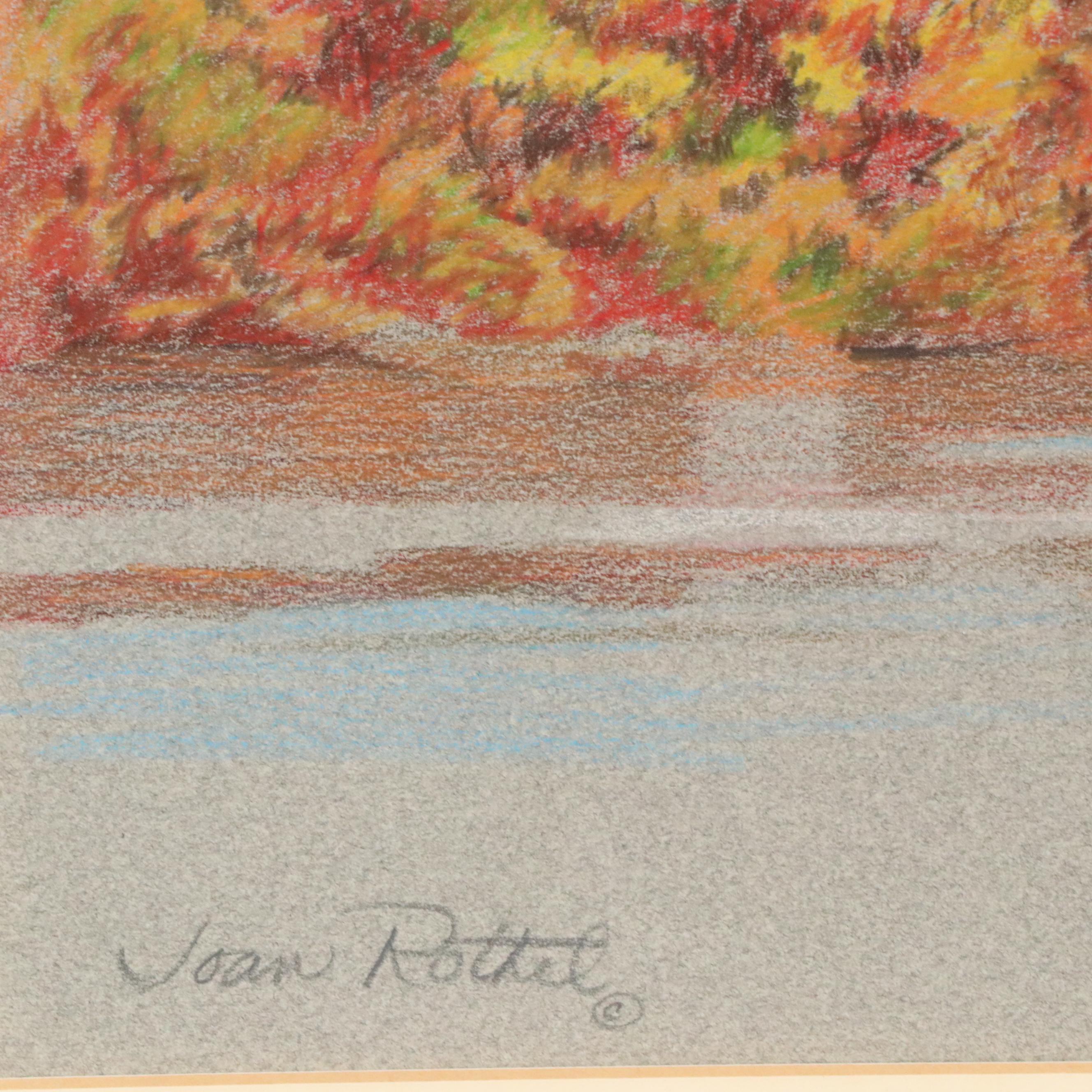 Joan Rothel Pastel Drawing of Cincinnati Skyline, Late 20th Century