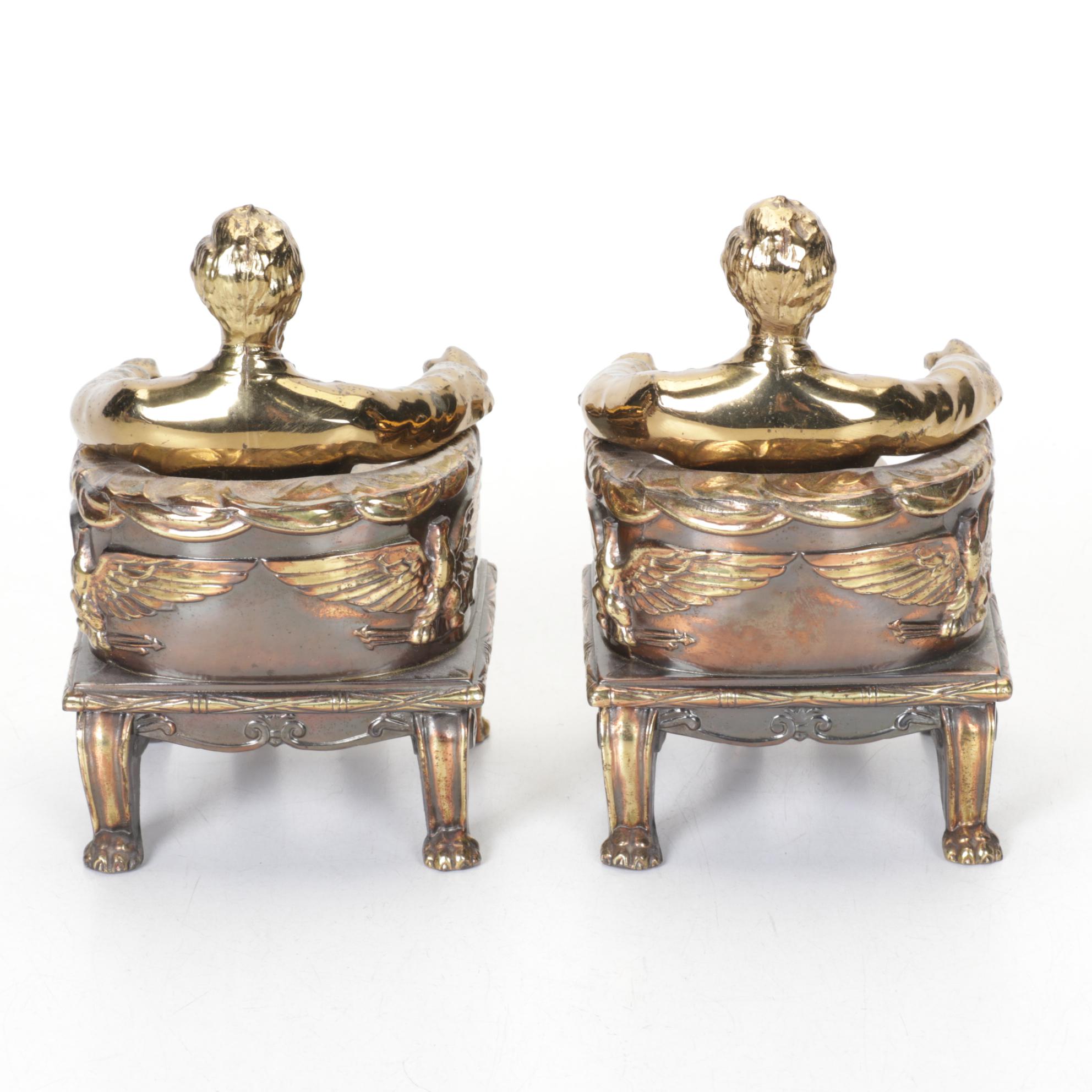 Abraham Lincoln Brass-Finished Cast Metal Bookends, Pair, Late 20th Century