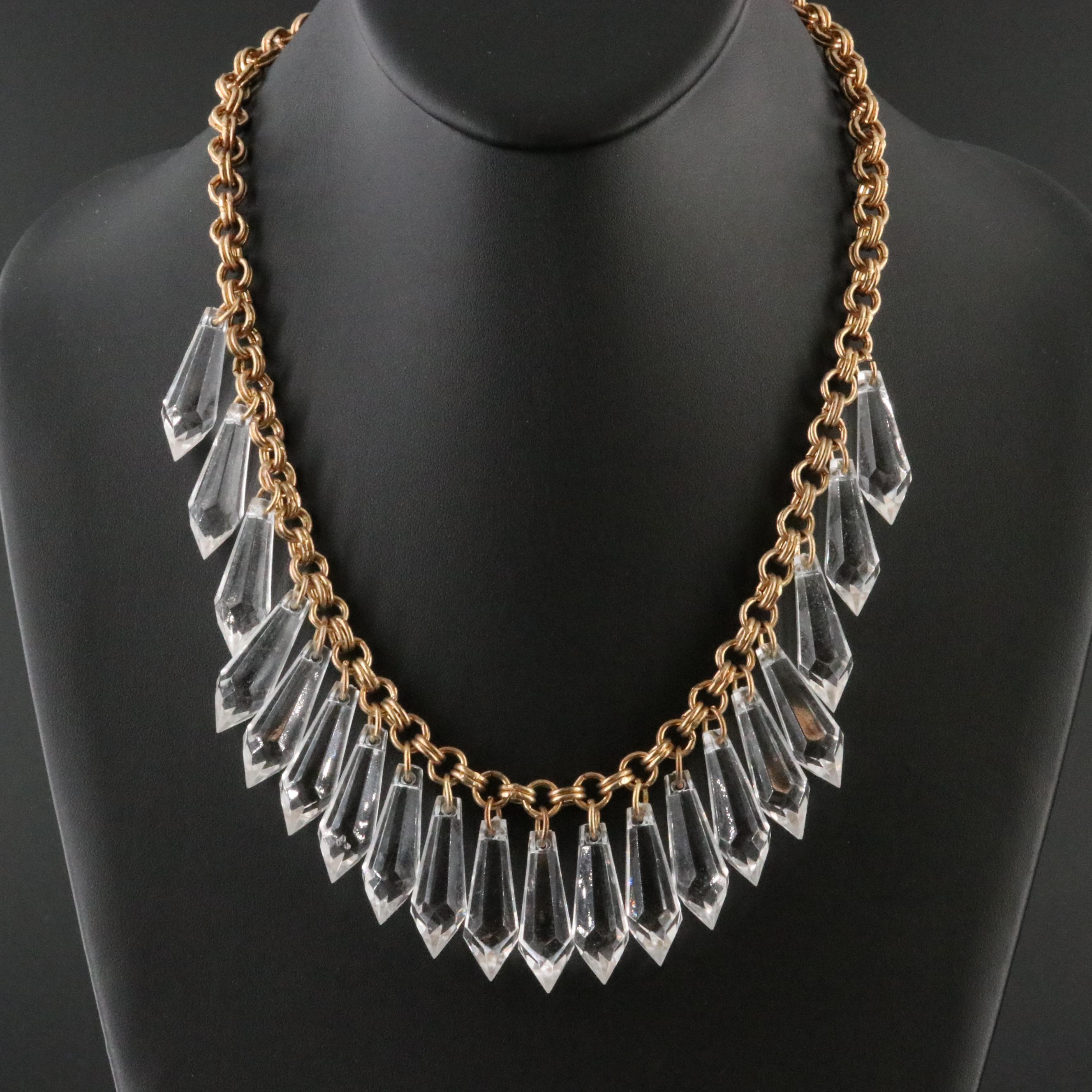 Double Cable Chain Fringe Necklace