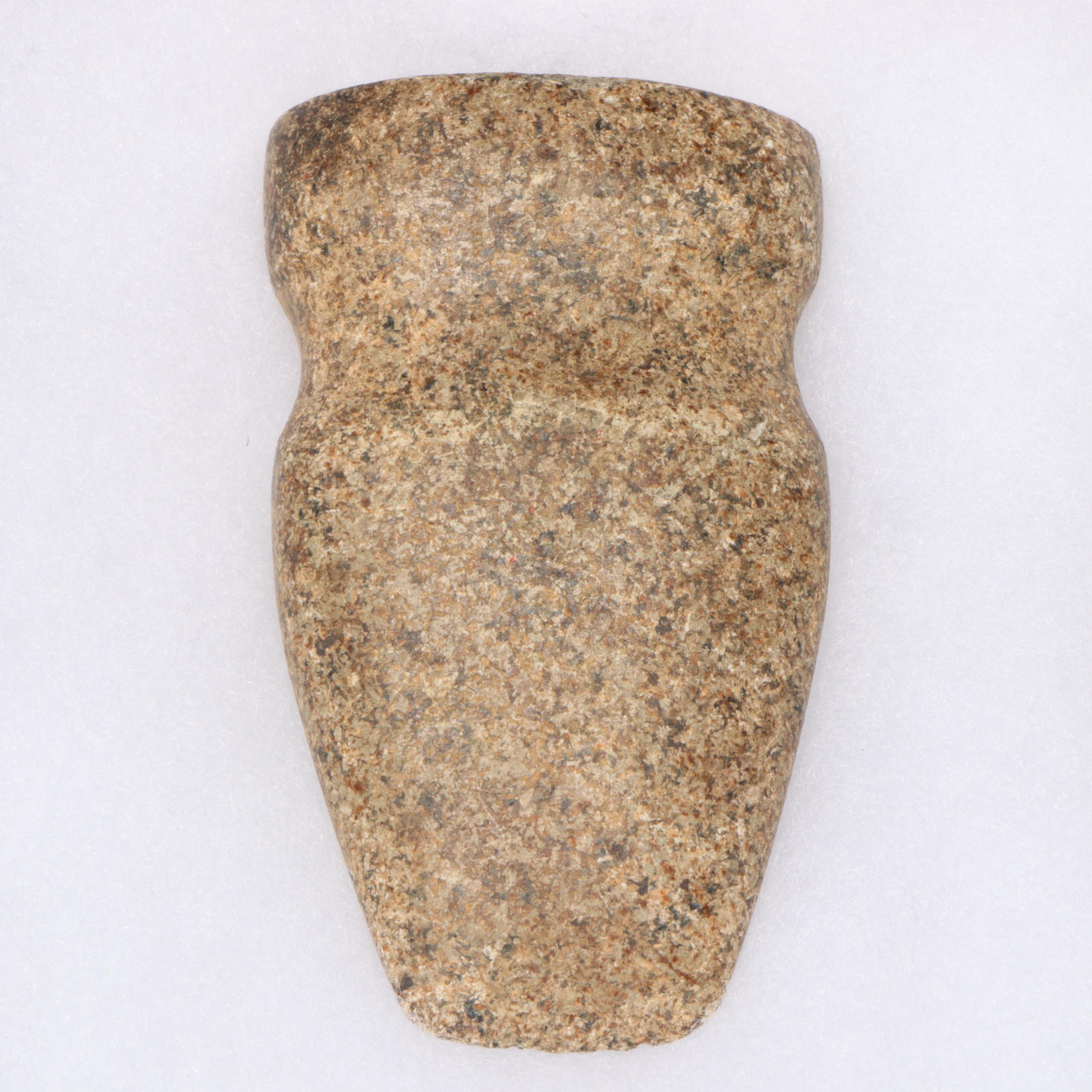 Native American Speckled Granite Axe Head and Celt, Circa 2,500–3,000 BCE