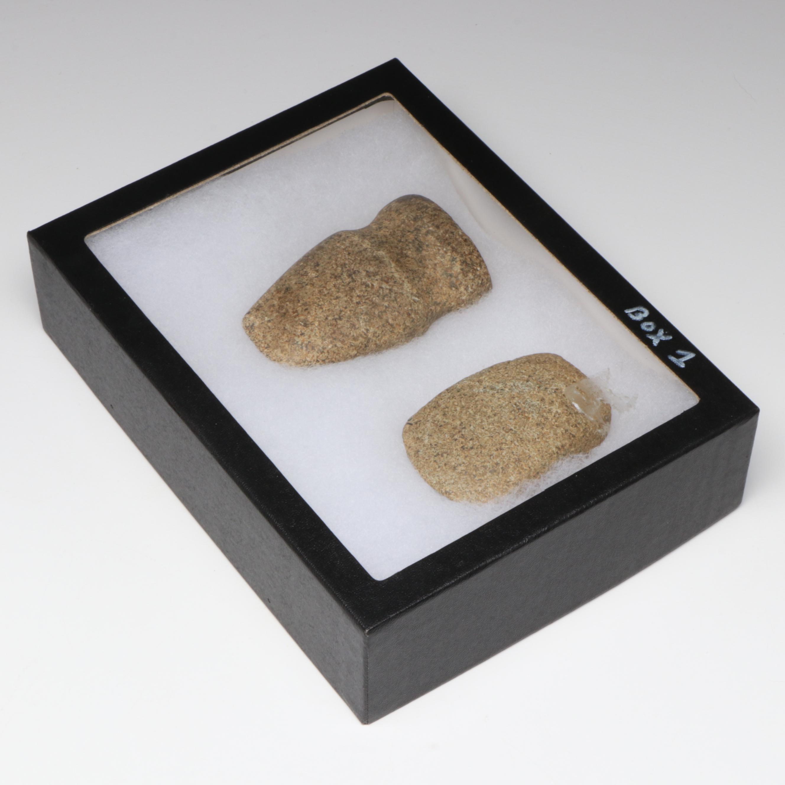 Native American Speckled Granite Axe Head and Celt, Circa 2,500–3,000 BCE