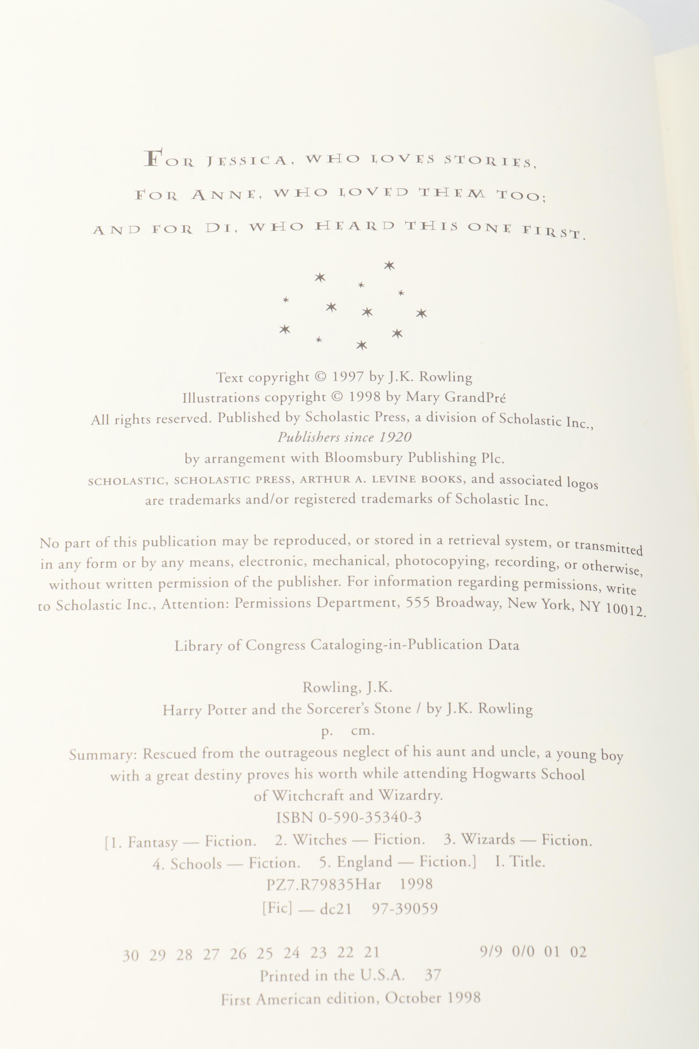 First American Edition "Harry Potter" Complete Series by J. K. Rowling