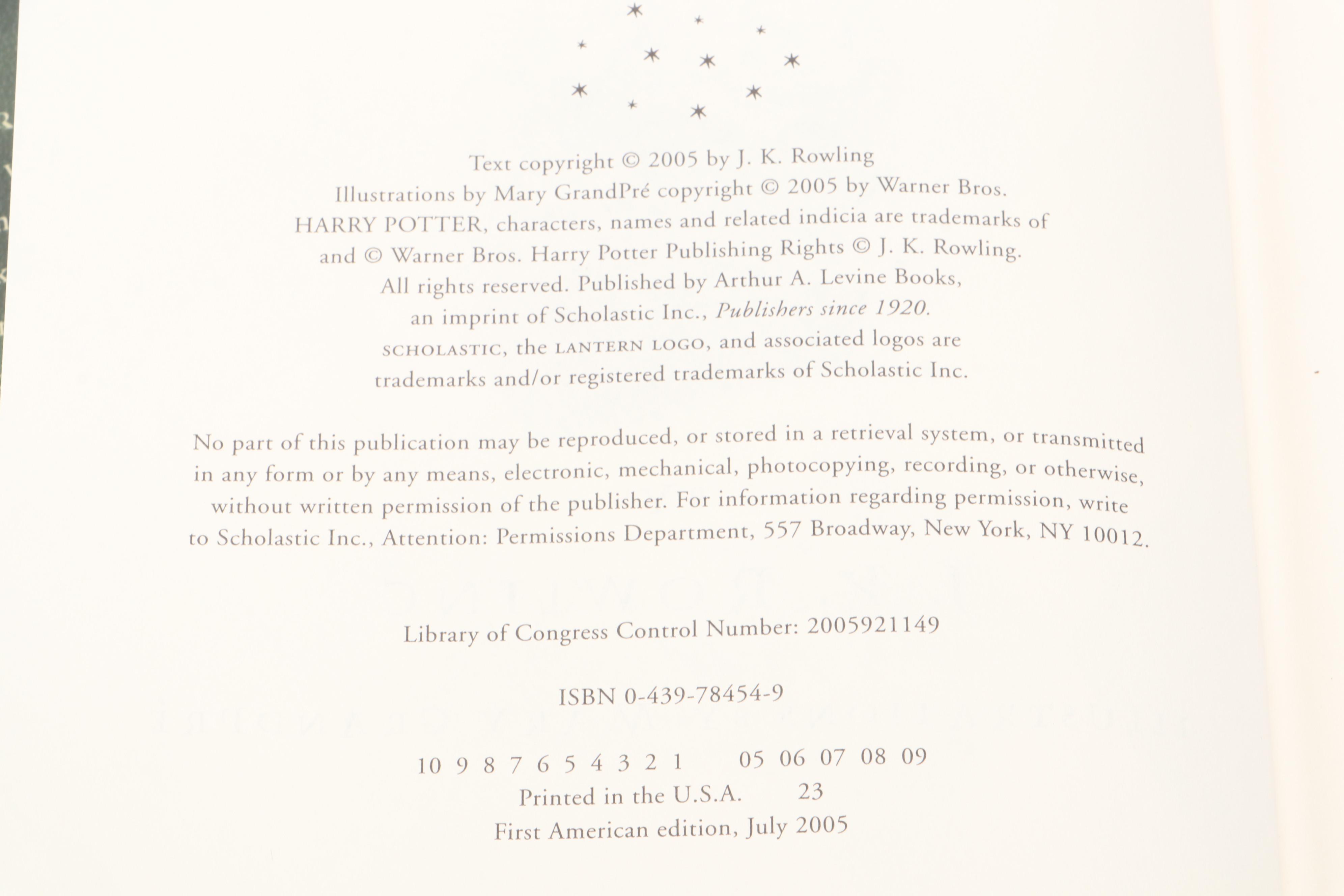 First American Edition "Harry Potter" Complete Series by J. K. Rowling