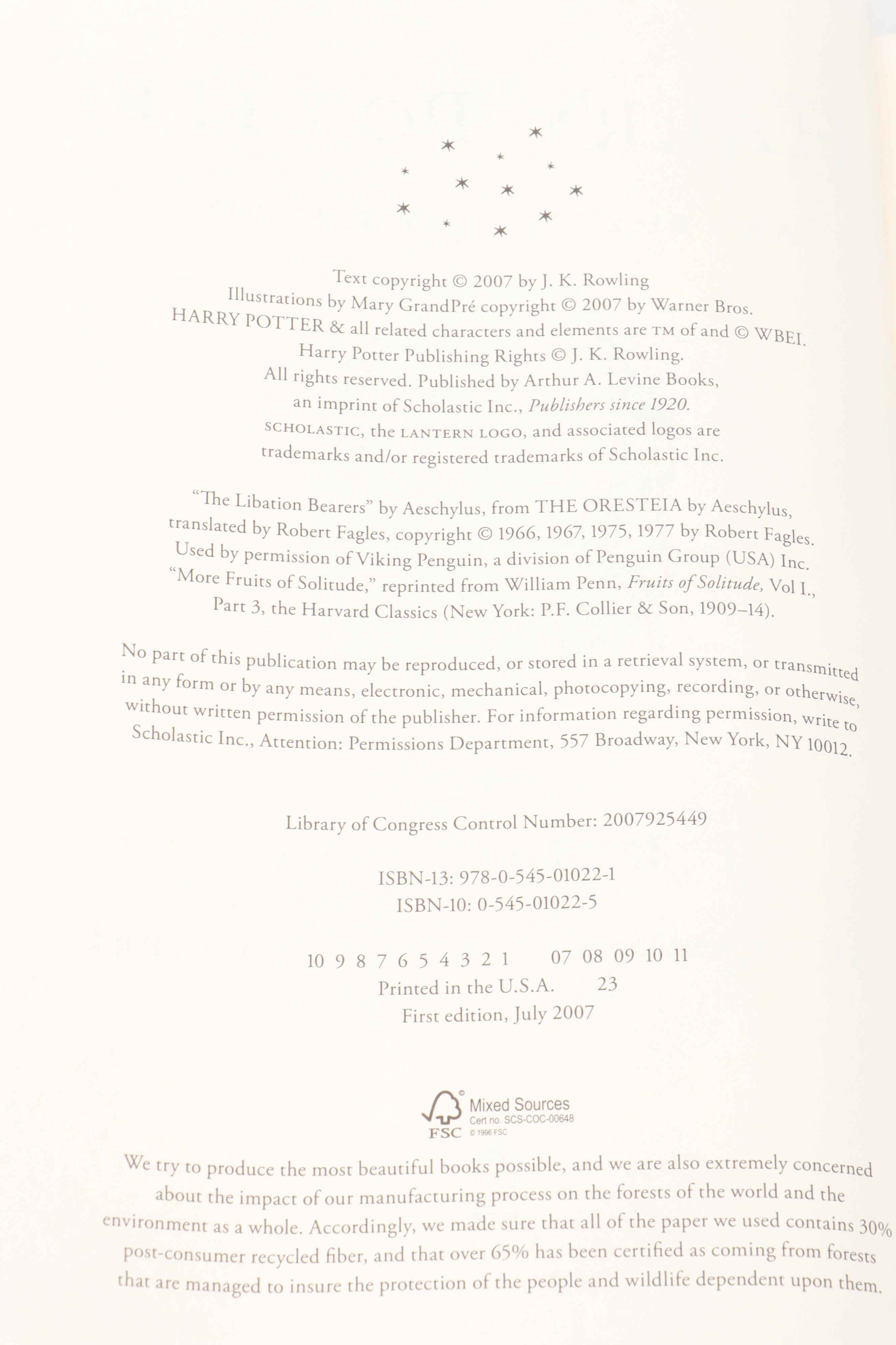 First American Edition "Harry Potter" Complete Series by J. K. Rowling