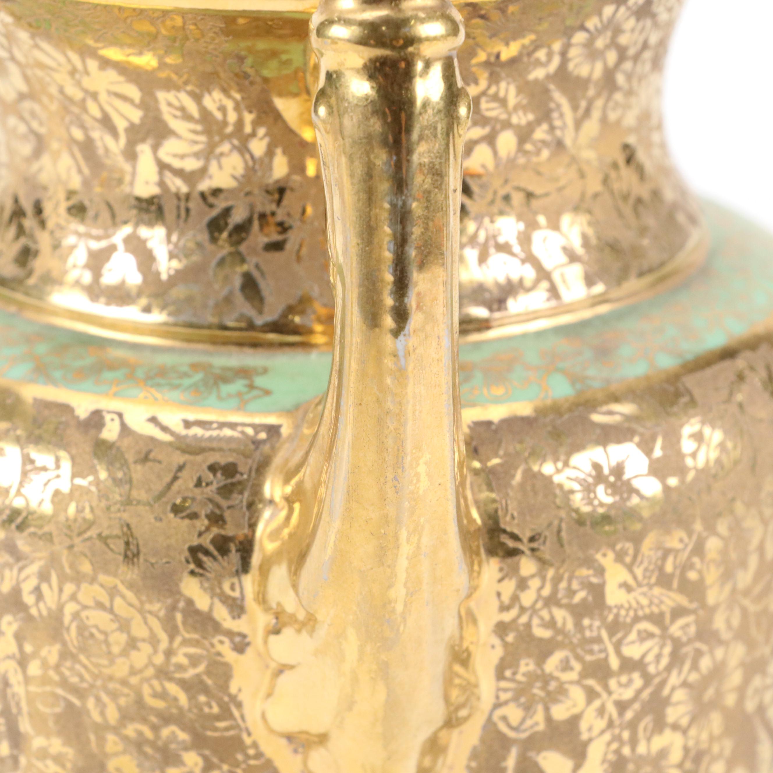 Le Mieux Porcelain Lidded Bowl and Vase with 24K Gold Decoration