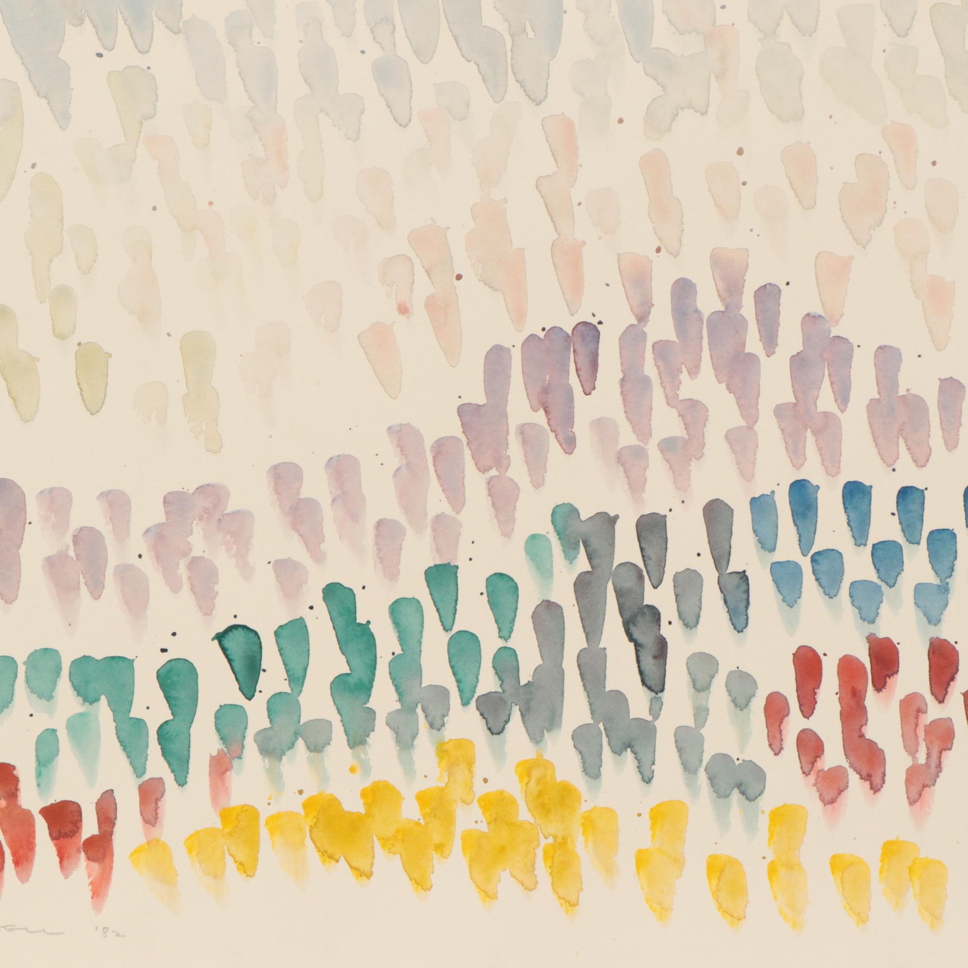 Jack Meanwell Modern Abstract Watercolor Painting, 1982