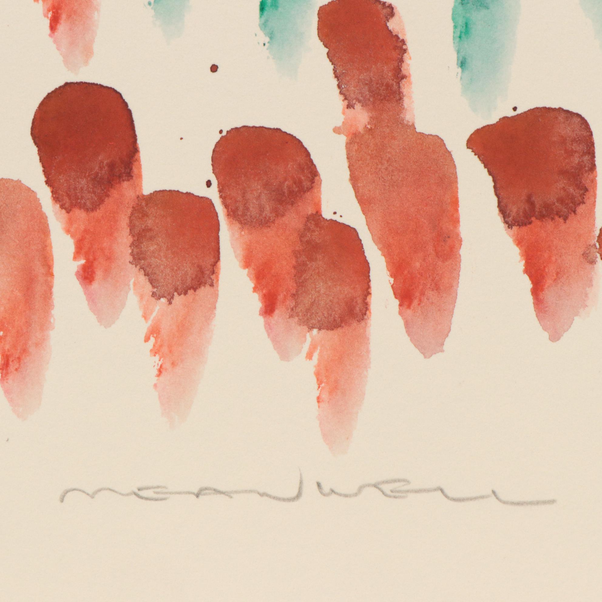 Jack Meanwell Modern Abstract Watercolor Painting, 1982